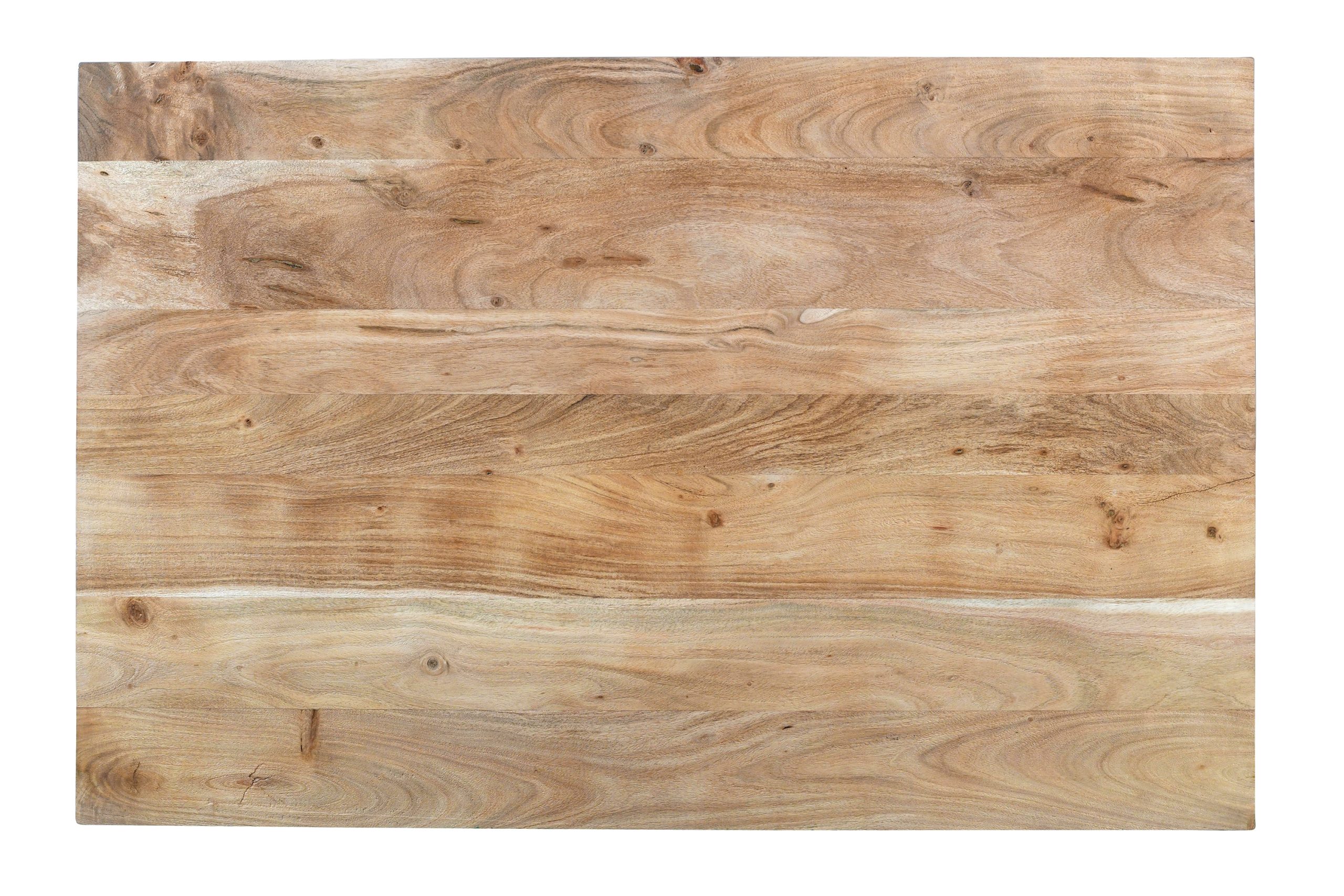 Esstisch 140x80cm Akazie massiv eichenfarben schweizer Kante U-Gestell weiß DEAN – Bild 6