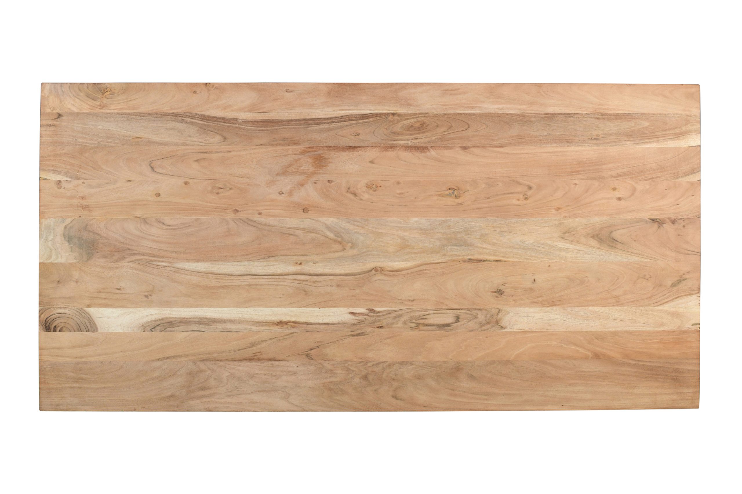 Esstisch 200x100 cm Akazie massiv eichenfarben schweizer Kante U-Gestell weiß DEAN – Bild 6