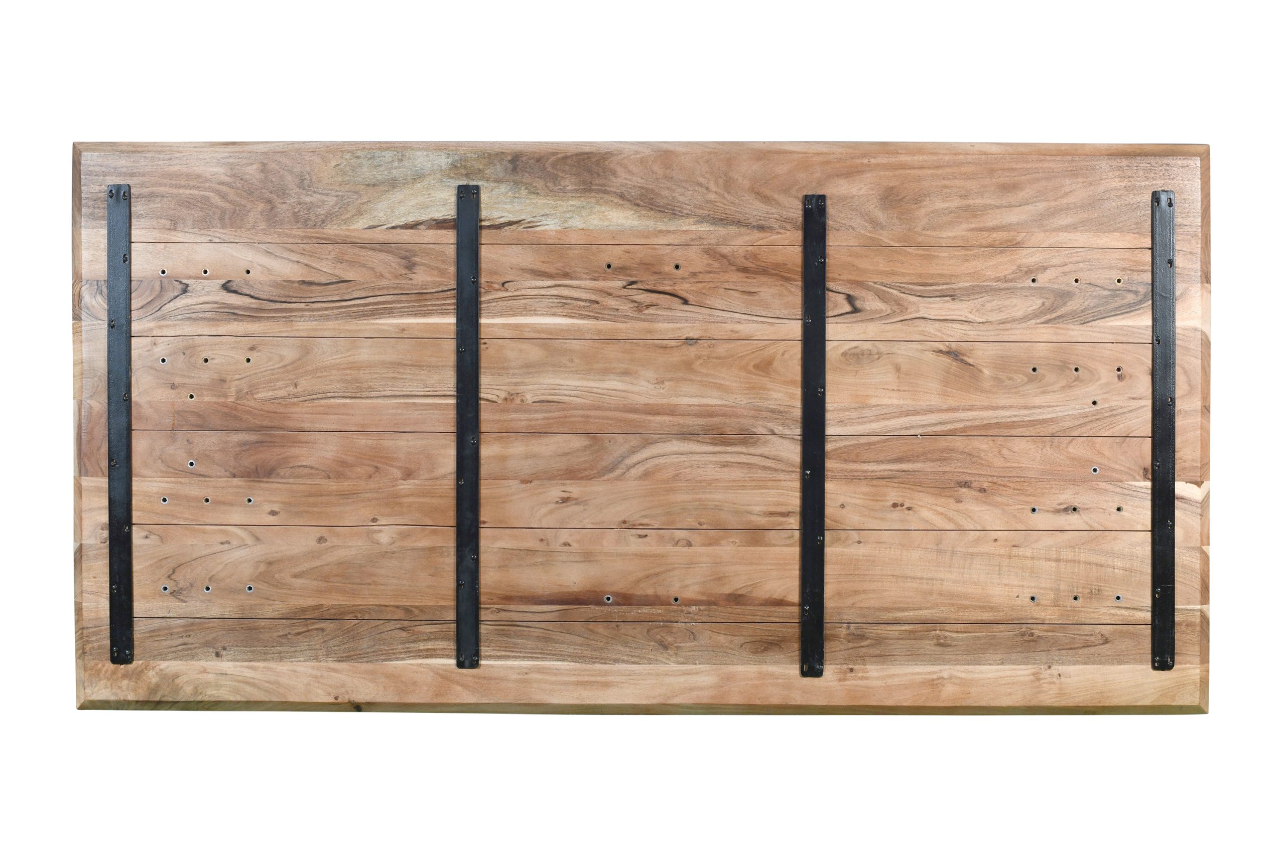 Esstisch 200x100 cm Akazie massiv eichenfarben schweizer Kante U-Gestell weiß DEAN – Bild 7