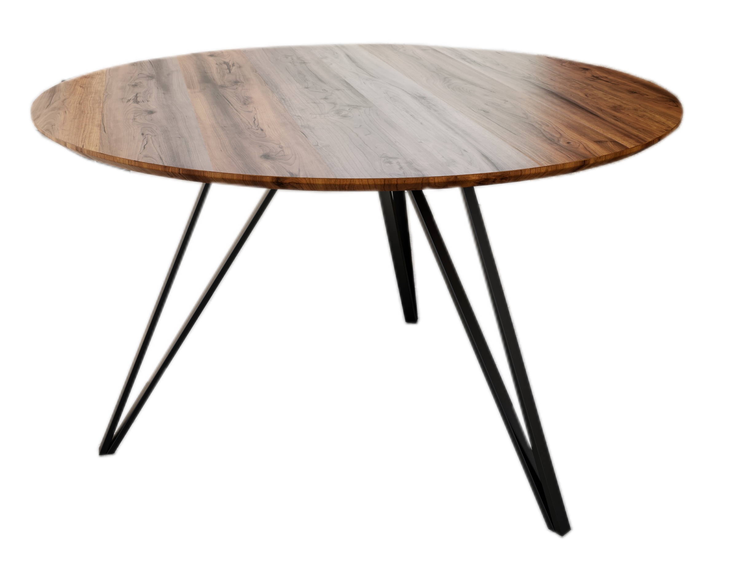 Esstisch rund nussbaum massiv Akazie 120 cm schwarz INSA – Bild 2