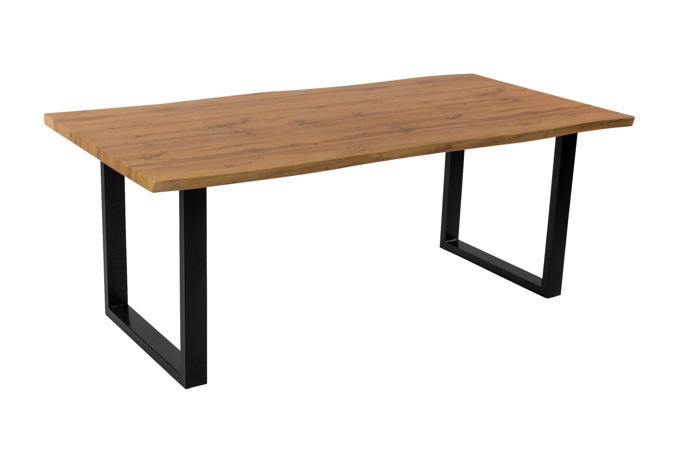 Essgruppe 7tlg. 160 x 85 cm Holz Wildeiche-Optik 6x Schalenstühle Grau U-Gestell Schwarz JOSY – Bild 2