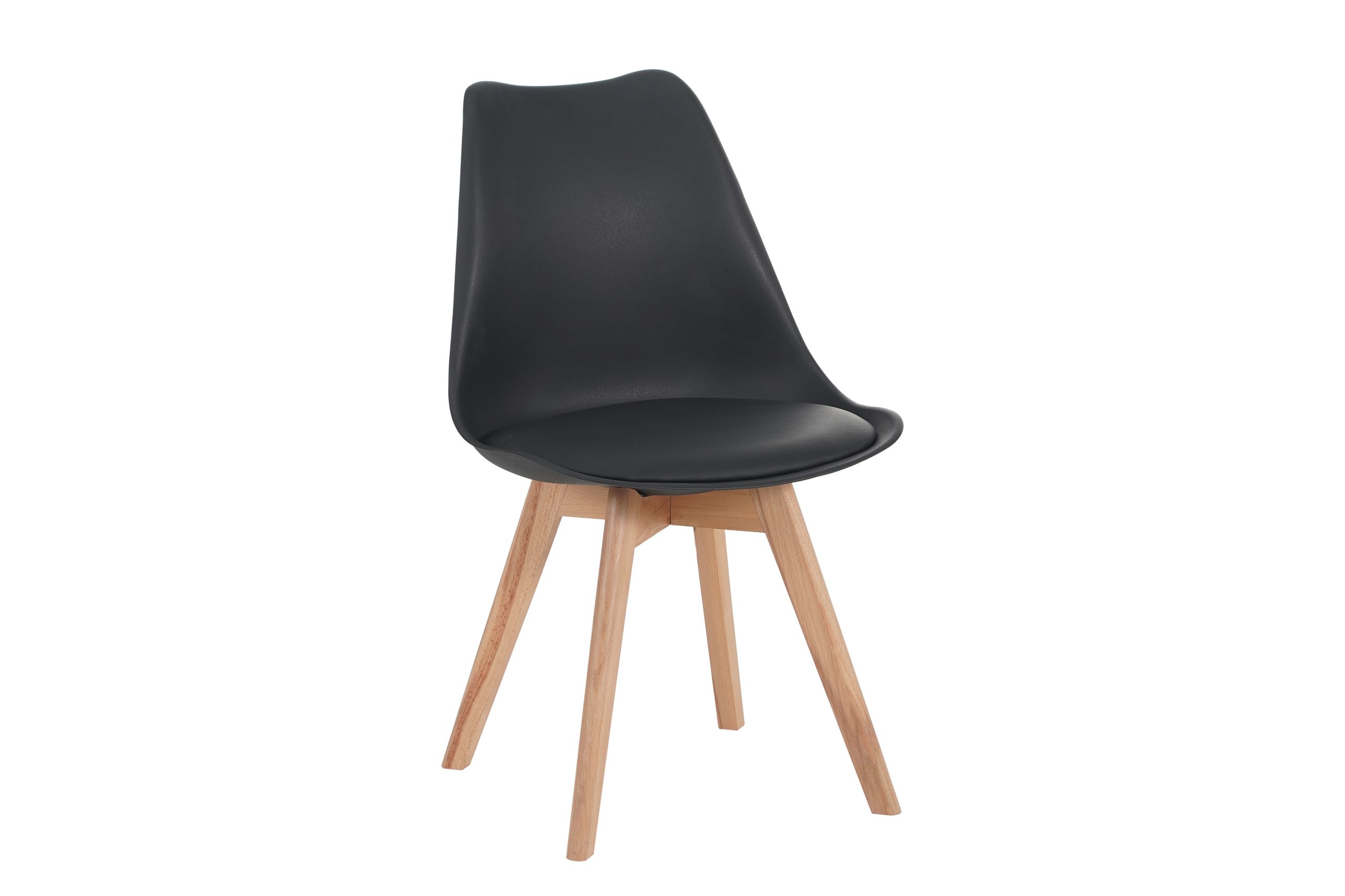 Essgruppe 7tlg. 180 x 90 cm Holz Wildeiche-Optik 6x Schalenstühle Schwarz U-Gestell Schwarz JOSY – Bild 4