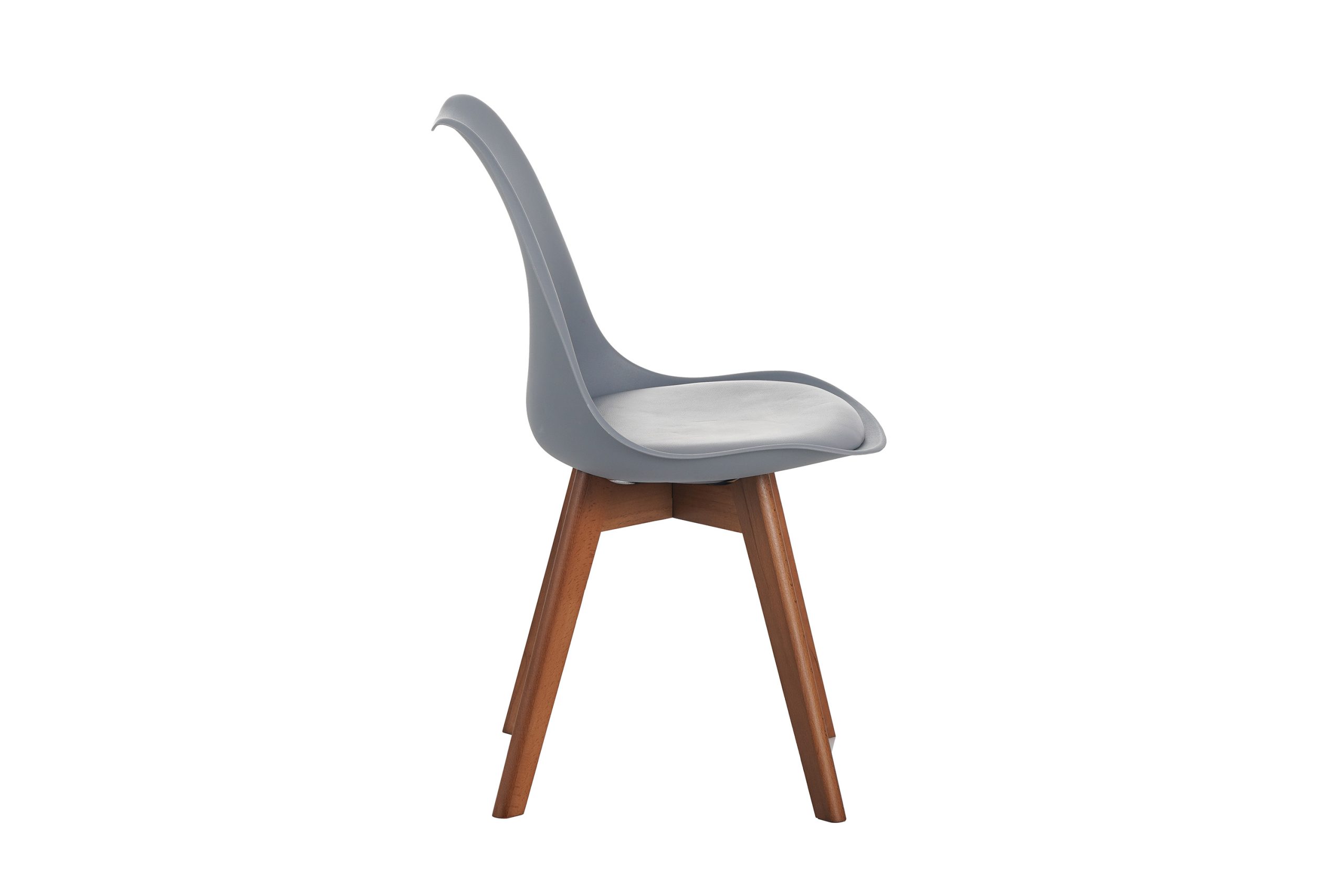 Essgruppe 7tlg. 220 x 100 cm Holz Nussbaum-Optik 6x Schalenstühle Grau U-Gestell Schwarz JOSY – Bild 7