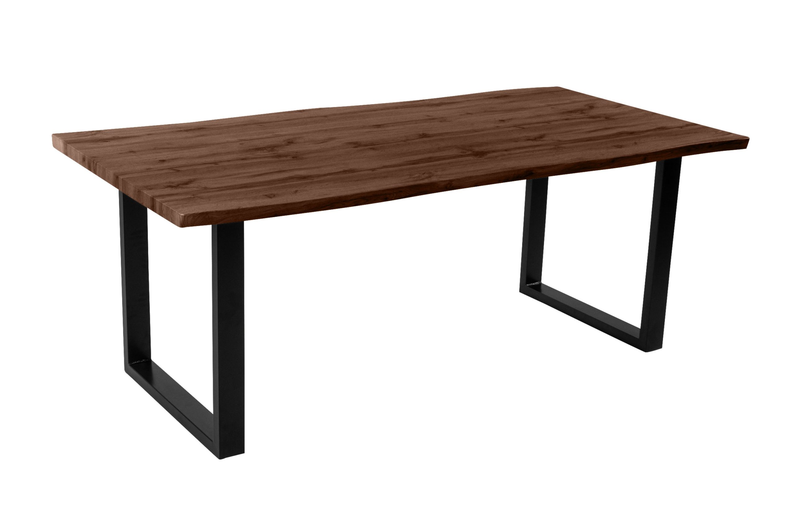 Essgruppe 7tlg. 160 x 85 cm Holz Nussbaum-Optik 6x Schalenstühle Schwarz U-Gestell Schwarz JOSY – Bild 2