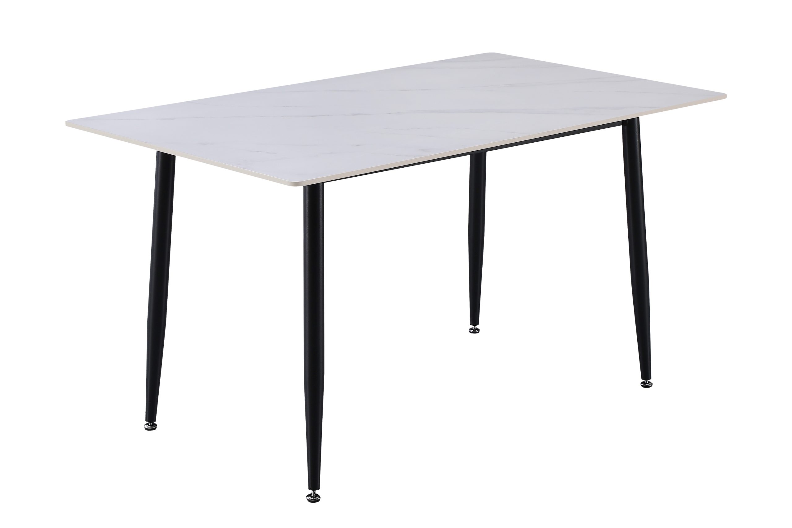 Esstisch 140 x 80 cm weiß matt Keramiktisch 4-Fuß-Gestell schwarz GÖTEBORG – Bild 2