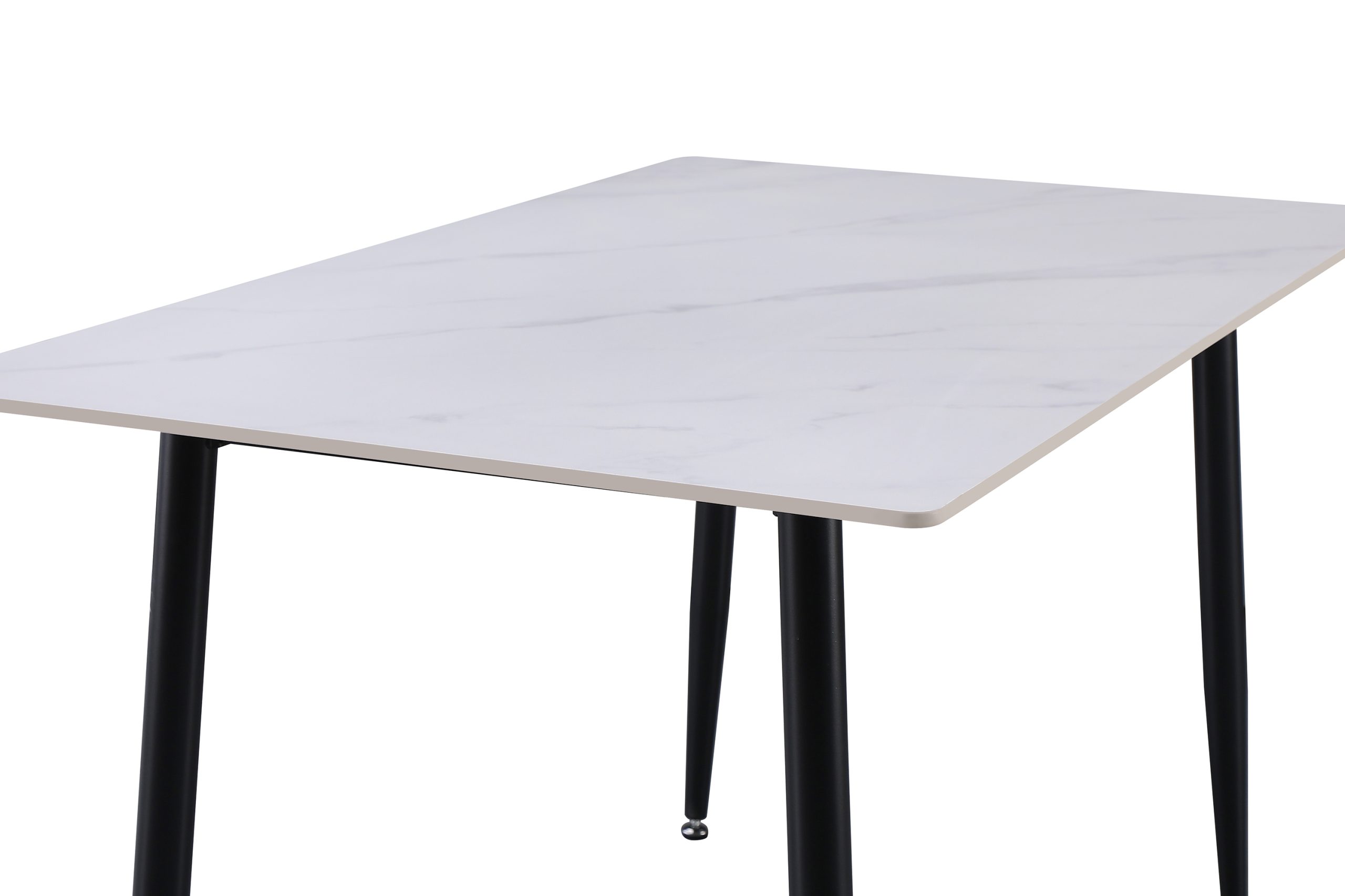 Esstisch 140 x 80 cm weiß matt Keramiktisch 4-Fuß-Gestell schwarz GÖTEBORG – Bild 5