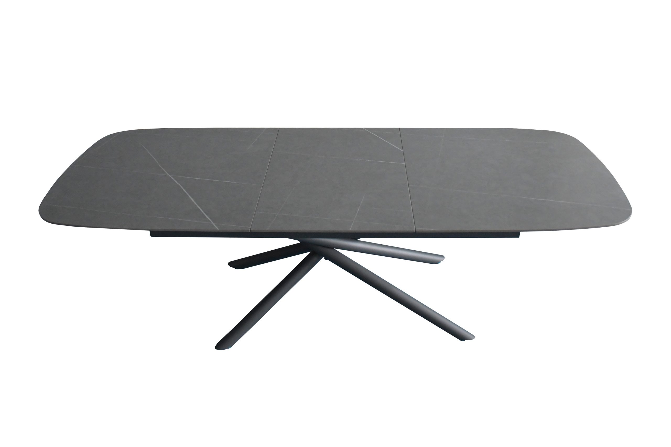 Esstisch 180 (240) x 90 cm grau matt Keramiktisch ausziehbar Mikado Gestell schwarz MELODIE – Bild 2