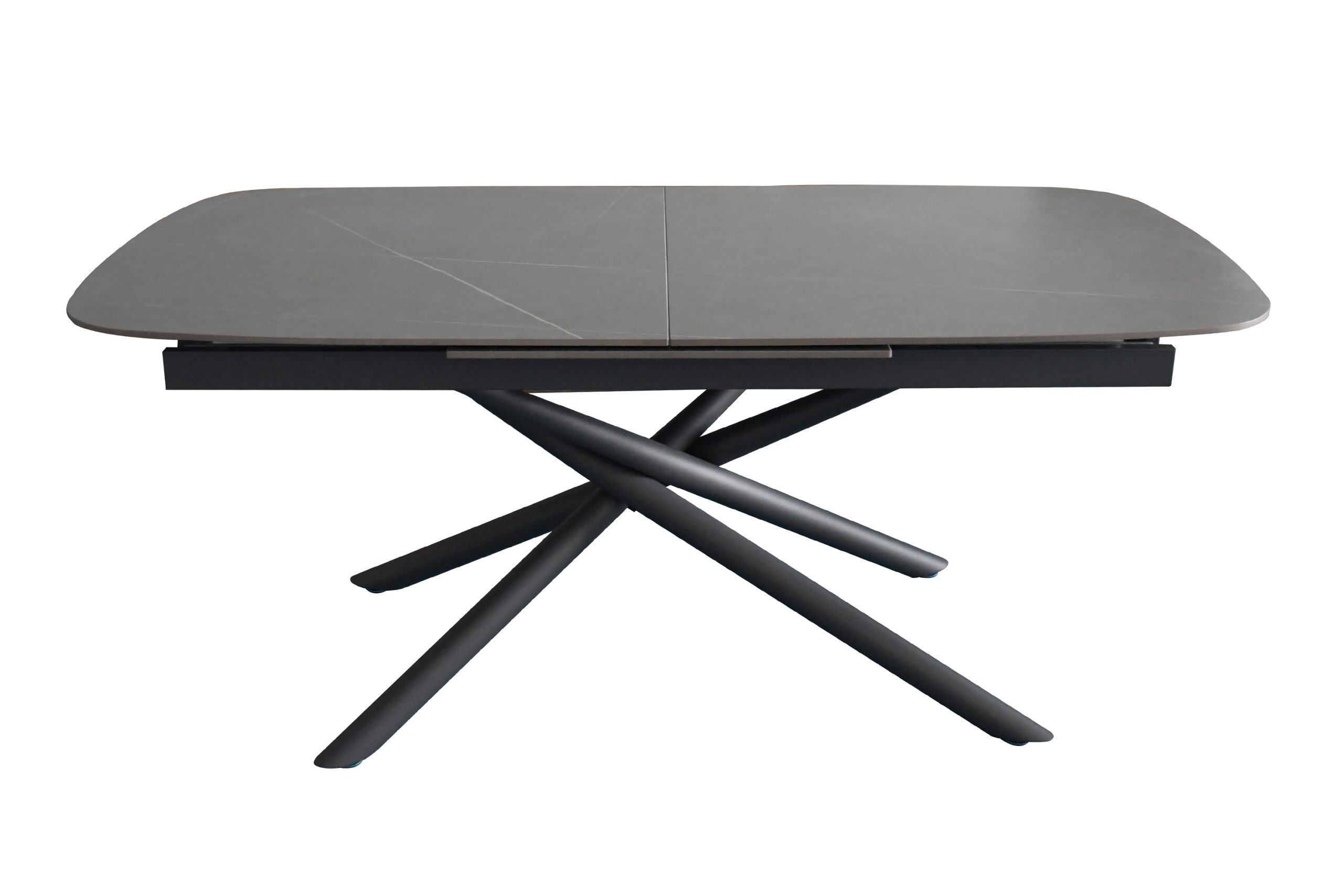 Esstisch 180 (240) x 90 cm grau matt Keramiktisch ausziehbar Mikado Gestell schwarz MELODIE – Bild 7