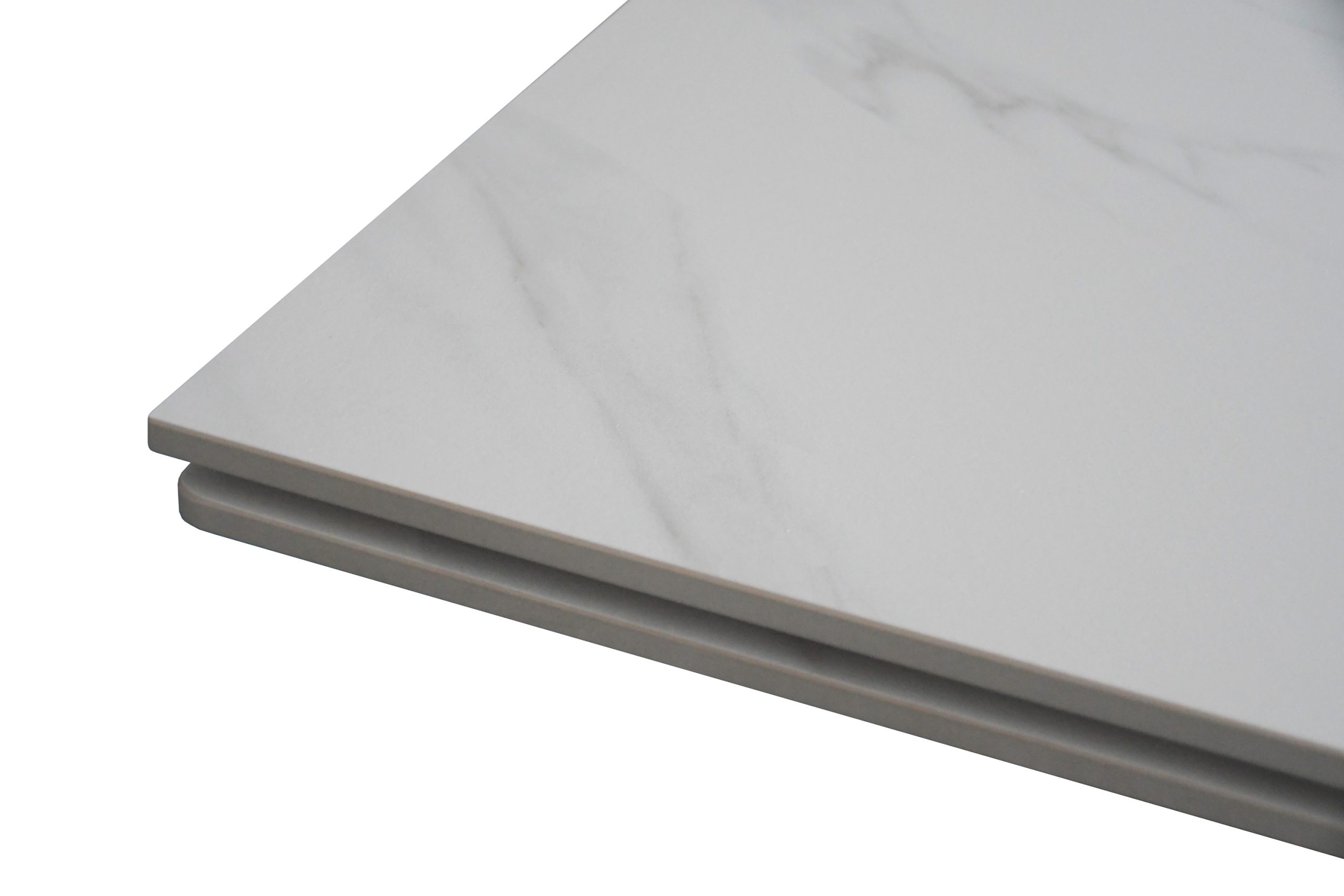 Esstisch 180 (260) x 90 cm weiß matt Keramiktisch ausziehbar Butterfly Gestell schwarz MIA – Bild 5