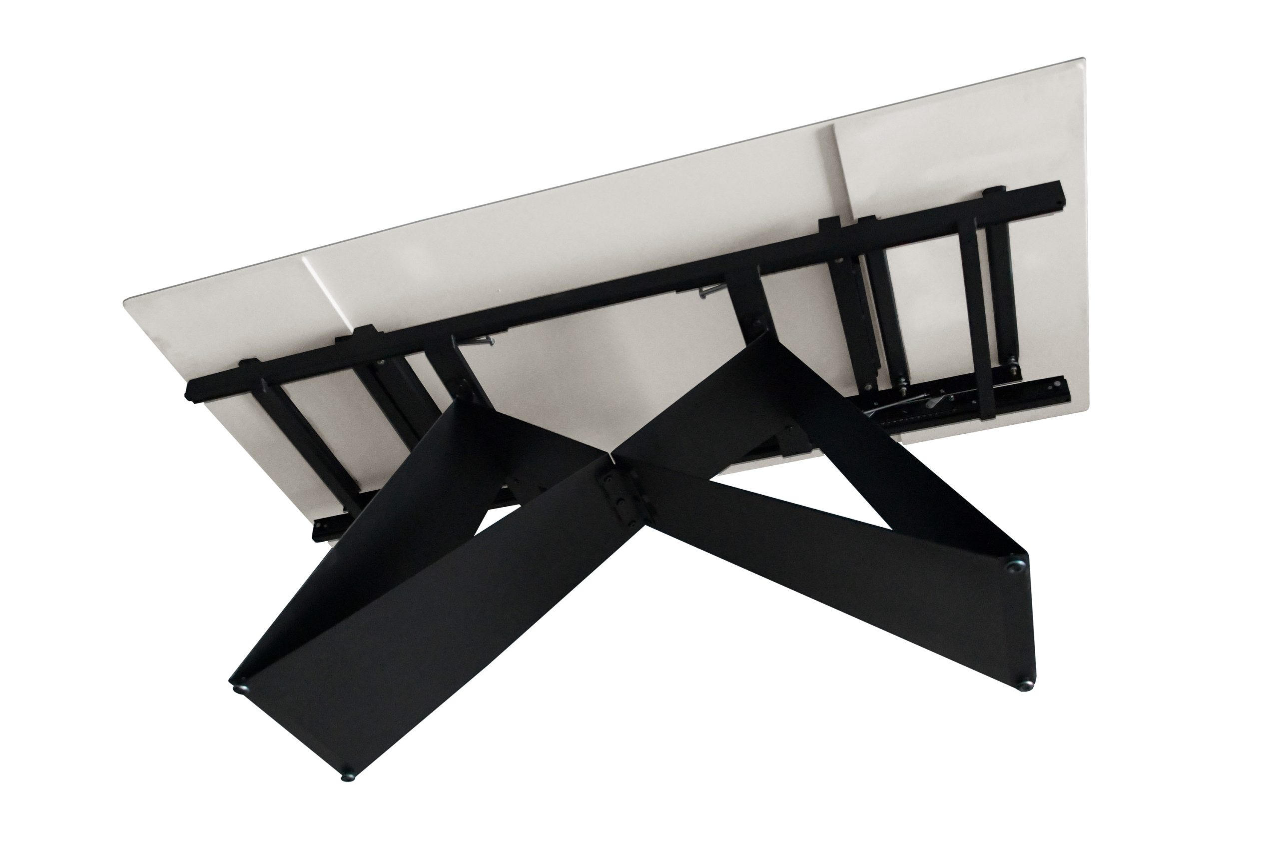 Esstisch 180 (260) x 90 cm weiß matt Keramiktisch ausziehbar Butterfly Gestell schwarz MIA – Bild 6