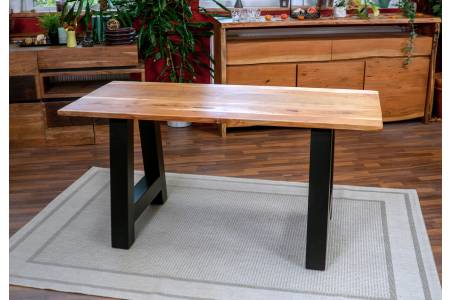 Esstisch 180x90cm Akazie massiv natur gerade Kante A-Gestell PASCAL