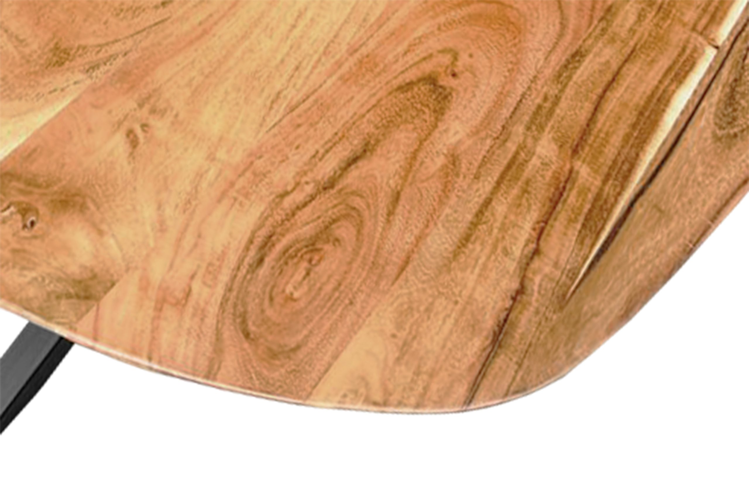 Esszimmertisch Oval 200 x 100 cm Akazienholz massiv natur Spider-Gestell schwarz RAMA – Bild 6