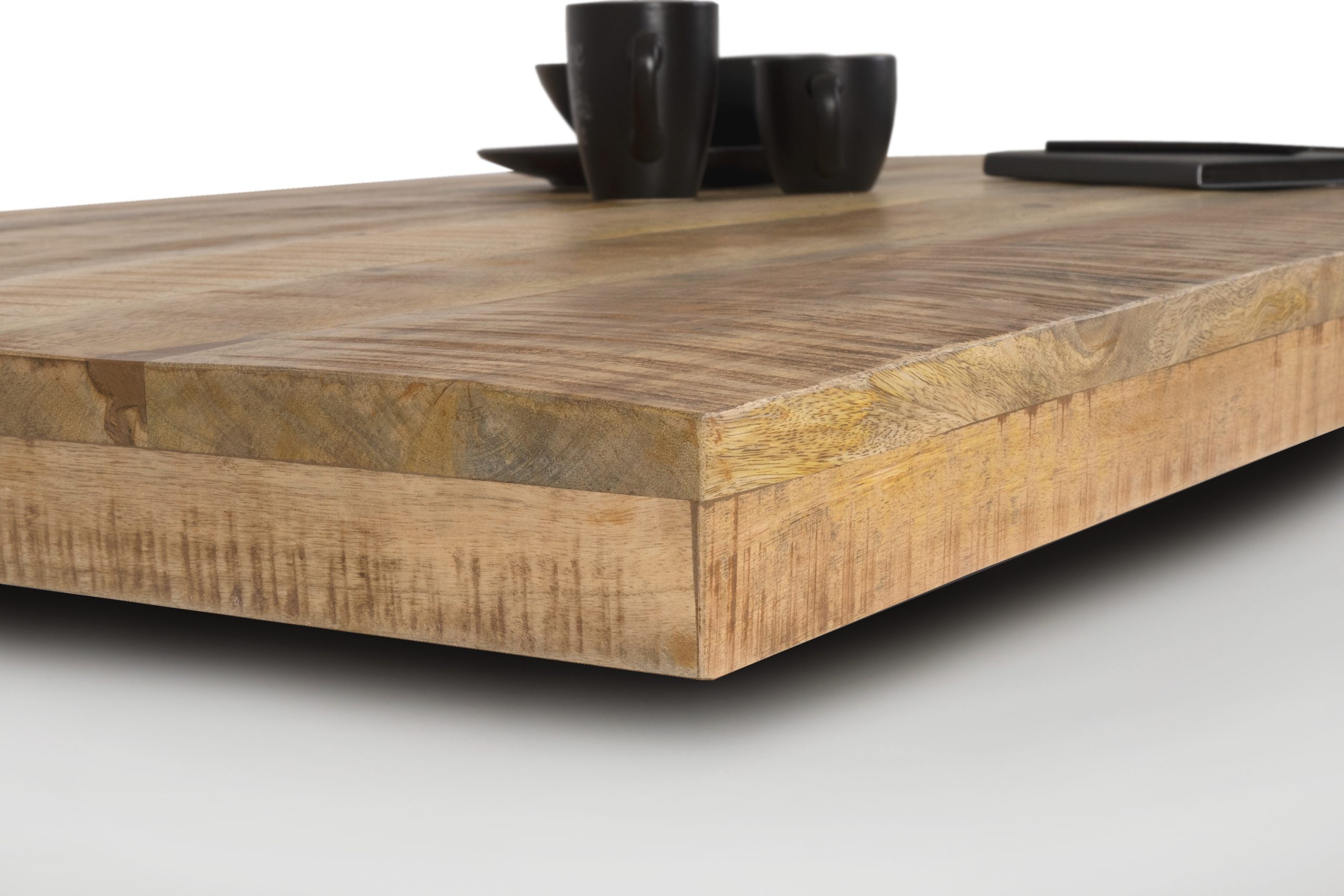 Esstisch 280x100cm Mangoholz gerade Kante Spider-Gestell schwarz RIO – Bild 4