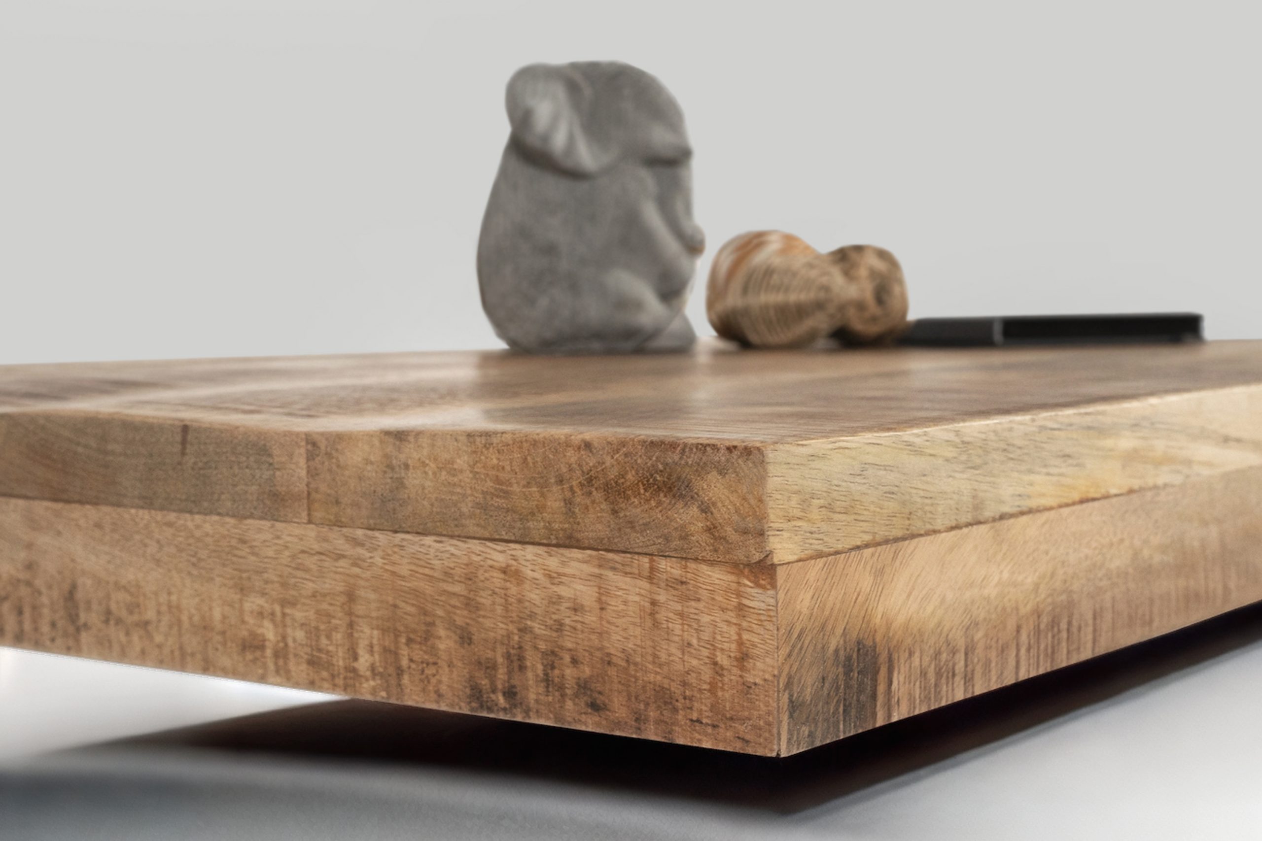 Esstisch 140x80cm Mangoholz gerade Kante U-Gestell schwarz RIO – Bild 5