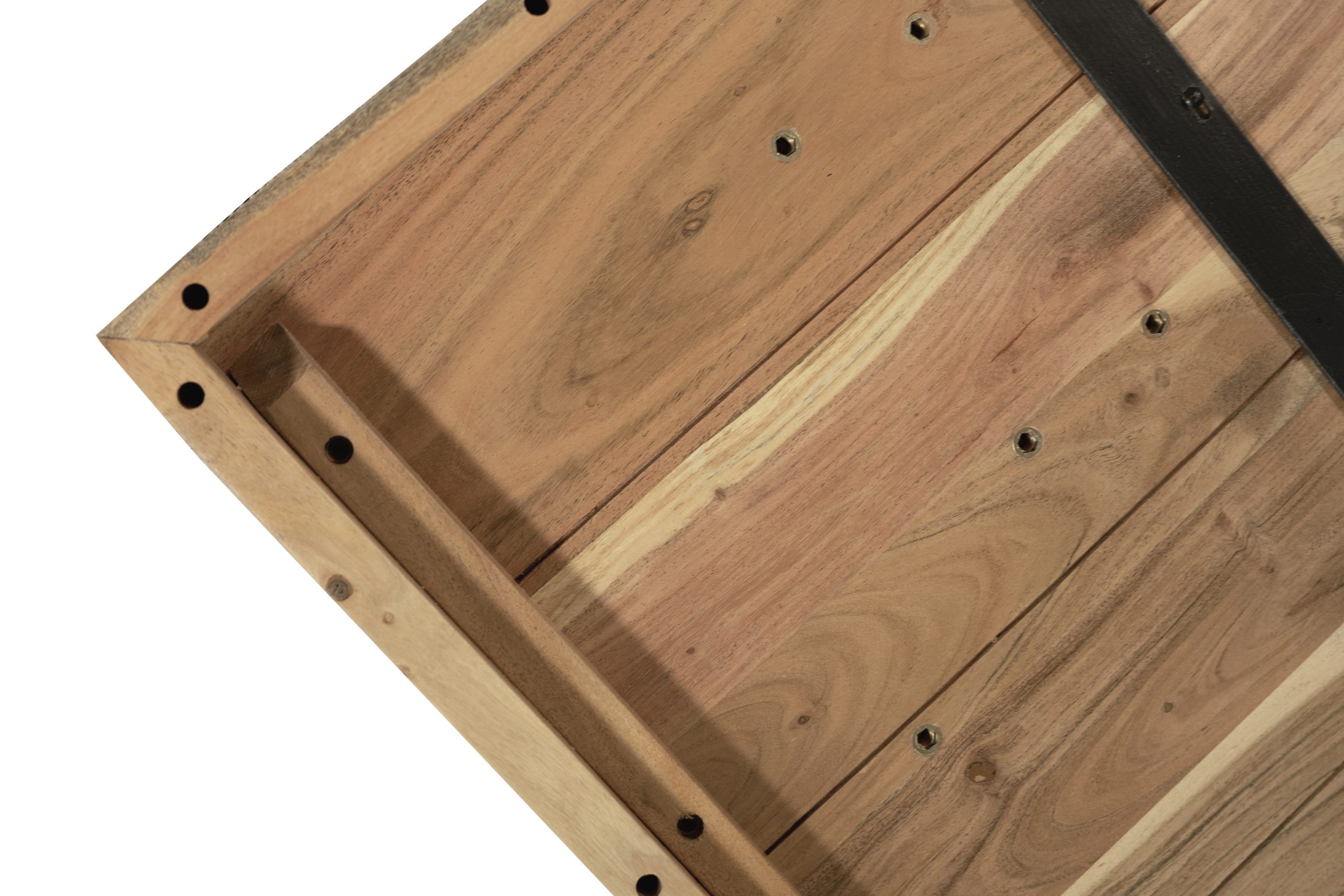 Esstisch 260x100cm Akazienholz naturfarben gerade Kante U-Gestell schwarz RIO – Bild 6