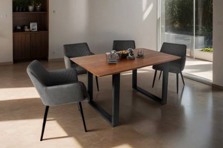 SAM_NEU-Esszimmer-Esszimmertische-Schweizer_Kante-U_Gestell-Atlanta-nussbaumfarben-schwarz-140-Bk_Schweizer_kante_140_nuss_schwarz_02