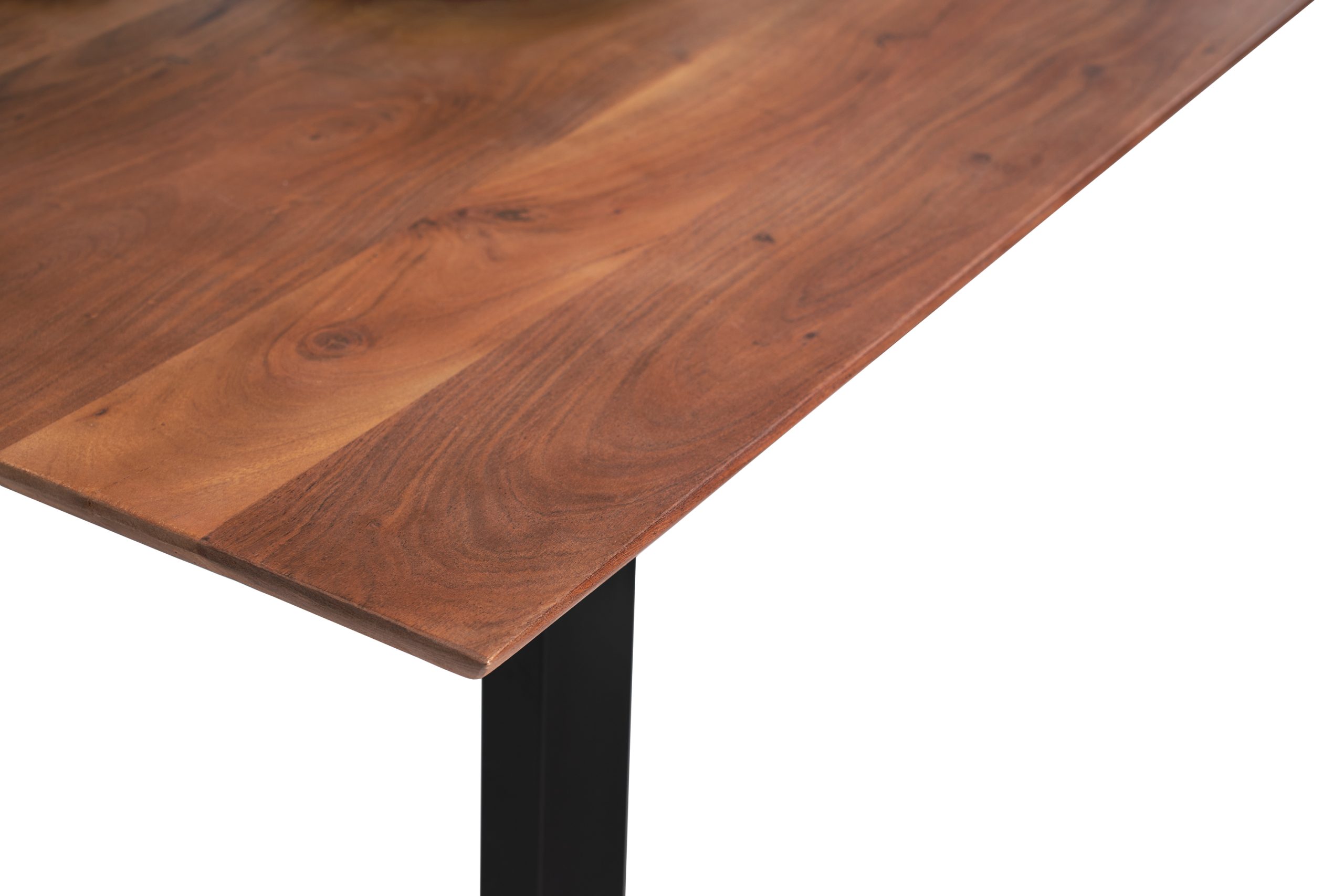Esstisch 140x80cm Akazie massiv nussbaum Schweizer Kante U-Gestell ATLANTA – Bild 5
