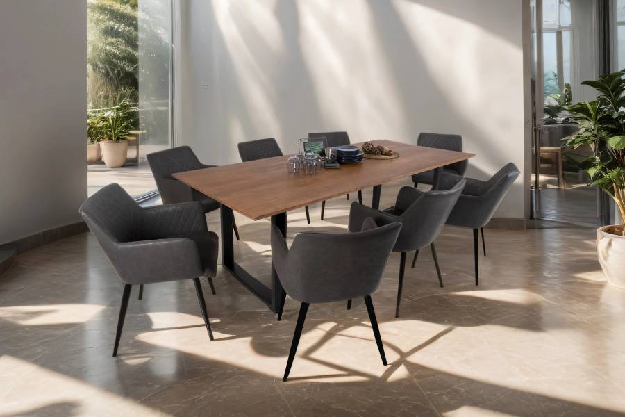 SAM_NEU-Esszimmer-Esszimmertische-Schweizer_Kante-U_Gestell-Atlanta-nussbaumfarben-schwarz-260-Bk_Schweizer_kante_260_nuss_schwarz_02