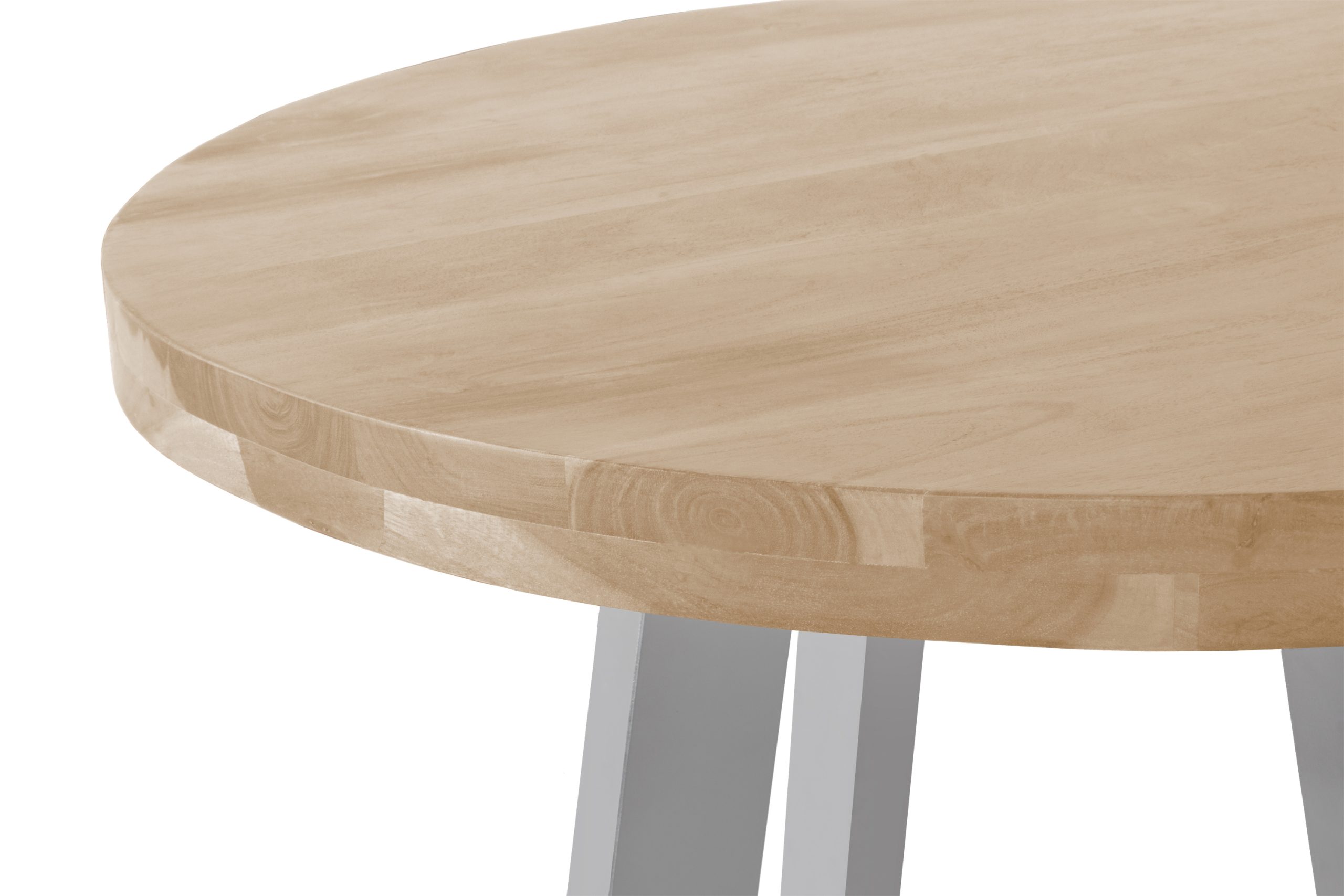 Esstisch rund Akazienholz natur massiv 100 cm silber SOPHIA – Bild 4