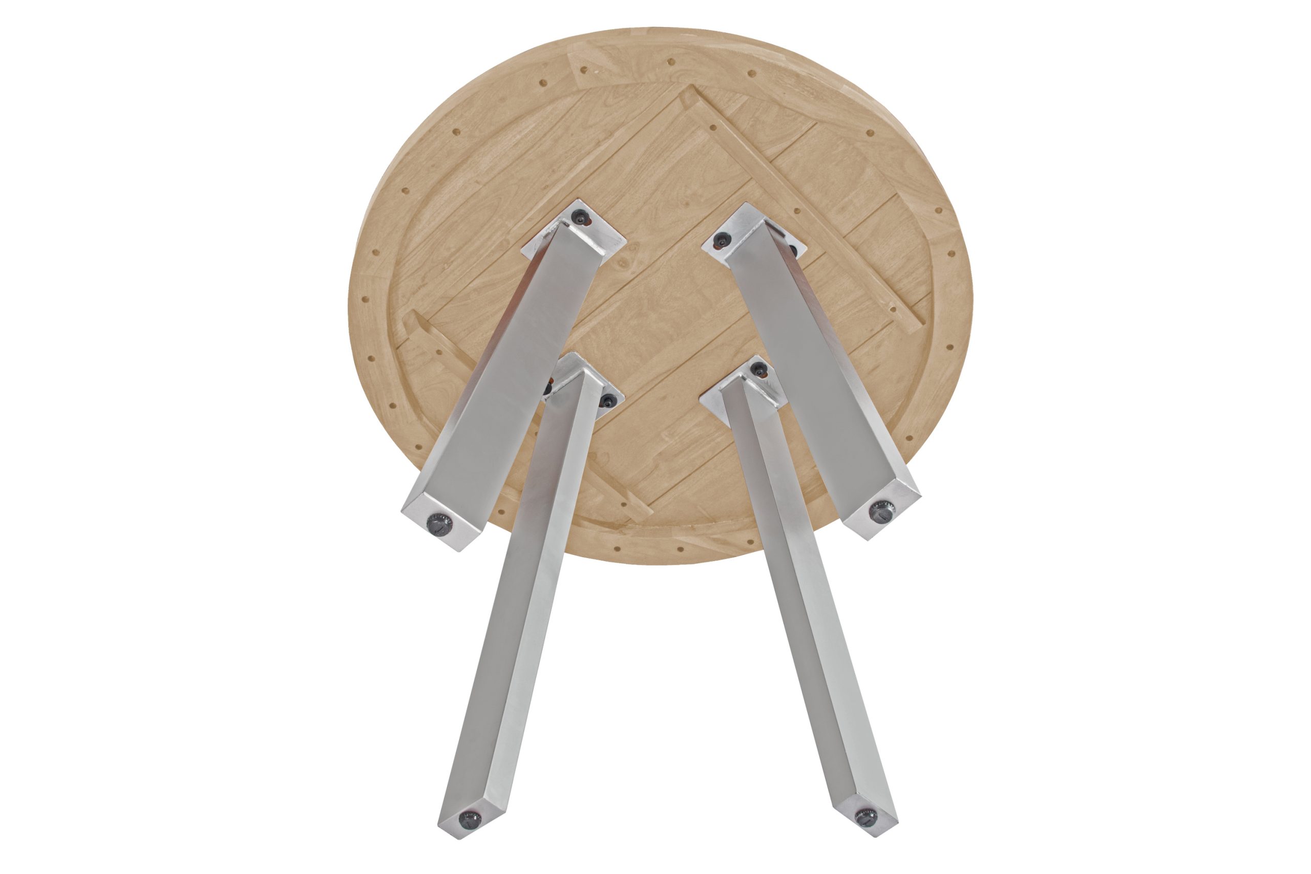 Esstisch rund Akazienholz natur massiv 100 cm silber SOPHIA – Bild 5