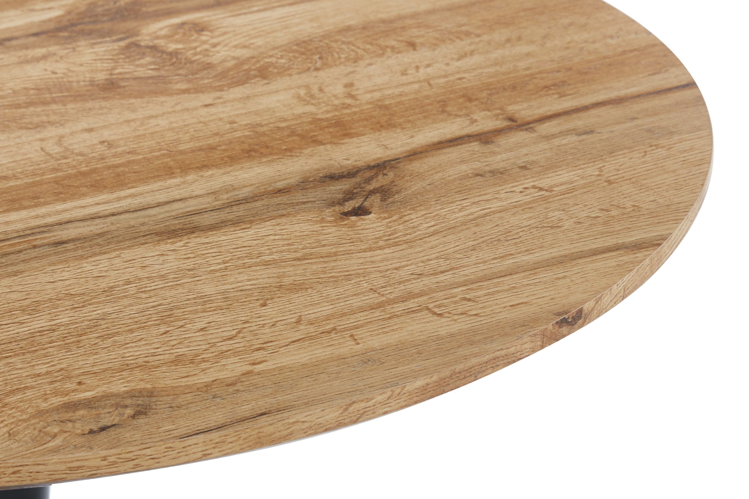 Esstisch 80 cm rund Gerade Kante Säulentisch Holz Wildeiche-Optik Tulpenfuß schwarz STOCKHOLM – Bild 4