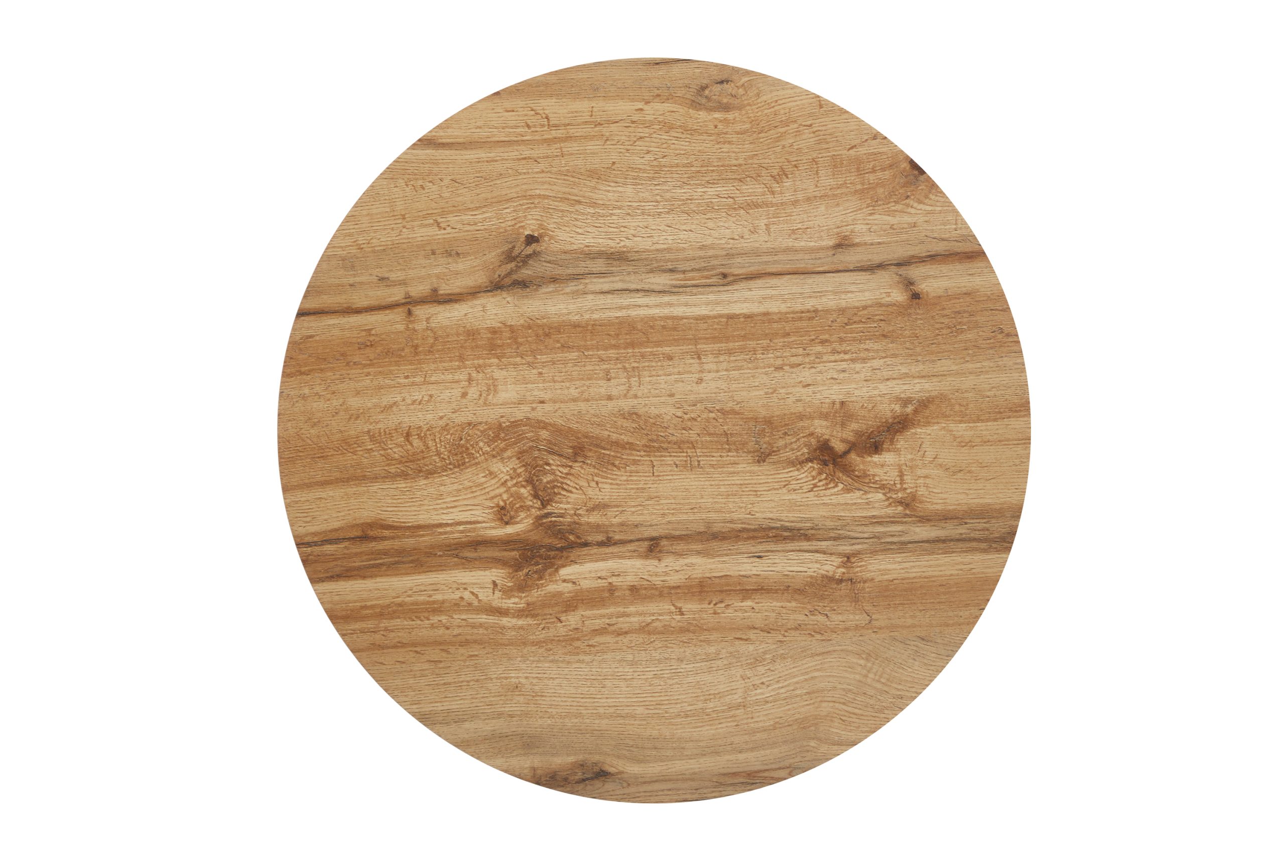 Esstisch 80 cm rund Gerade Kante Säulentisch Holz Wildeiche-Optik Tulpenfuß schwarz STOCKHOLM – Bild 5