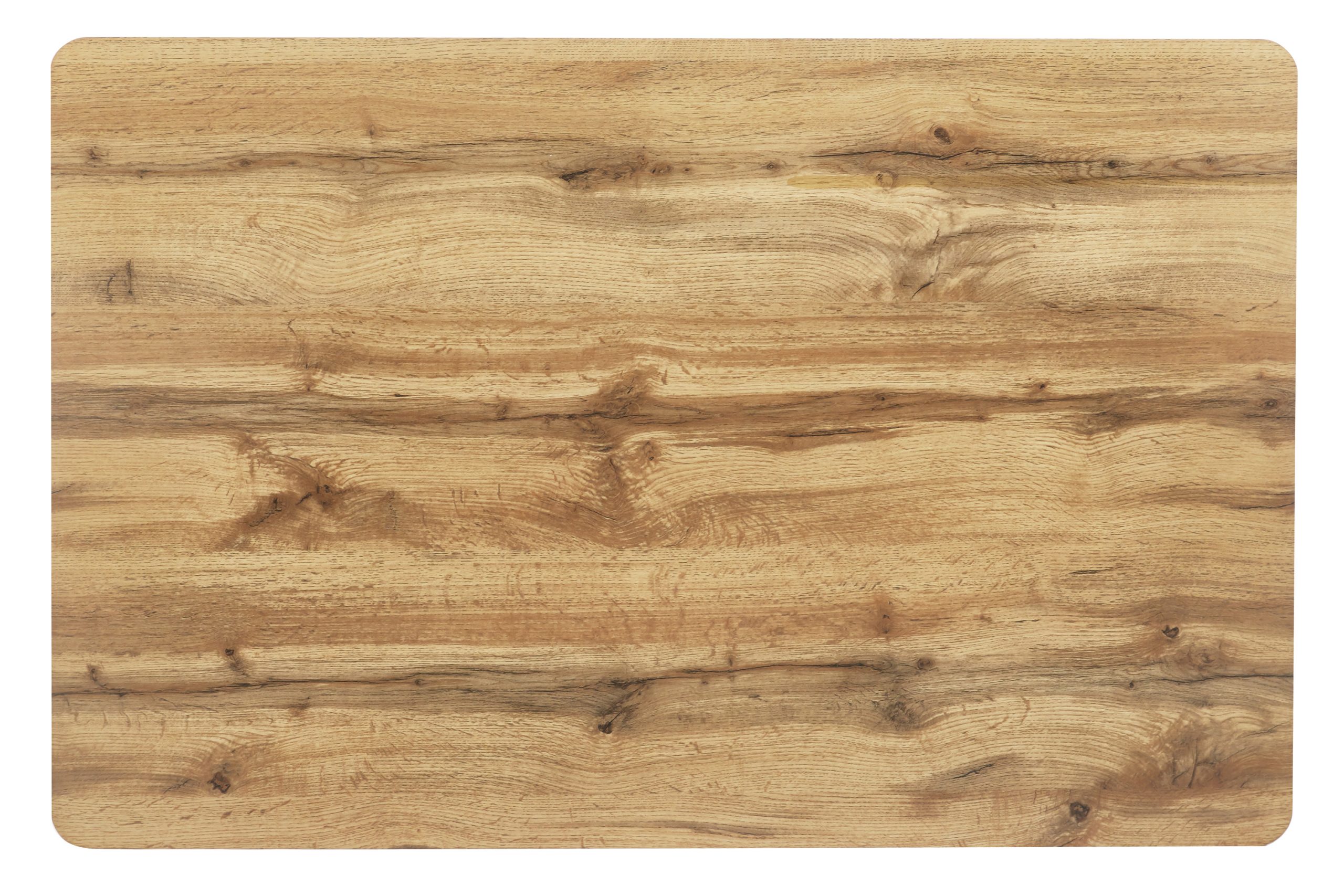 Esstisch 115x75 cm Schweizer Kante Holz Wildeiche-Optik 4-Fuß-Gestell Metall eichefarben TRONDHEIM – Bild 5