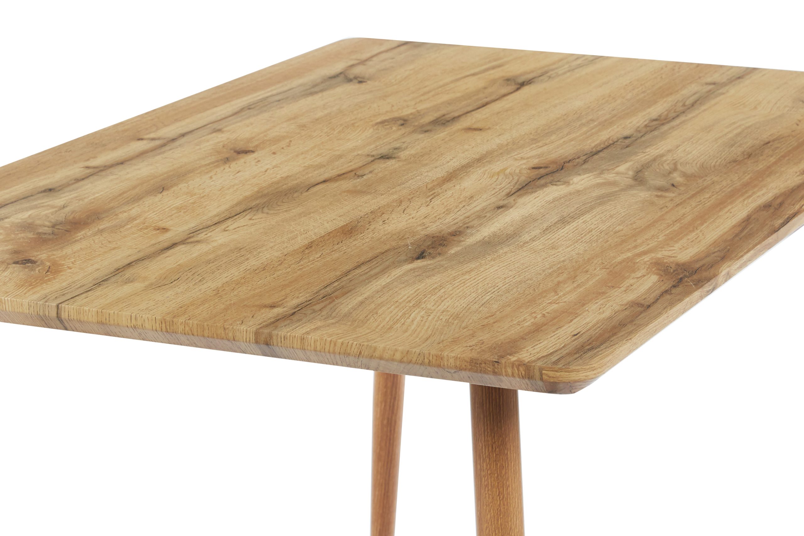 Esstisch 115x75 cm Schweizer Kante Holz Wildeiche-Optik 4-Fuß-Gestell Metall eichefarben TRONDHEIM – Bild 6