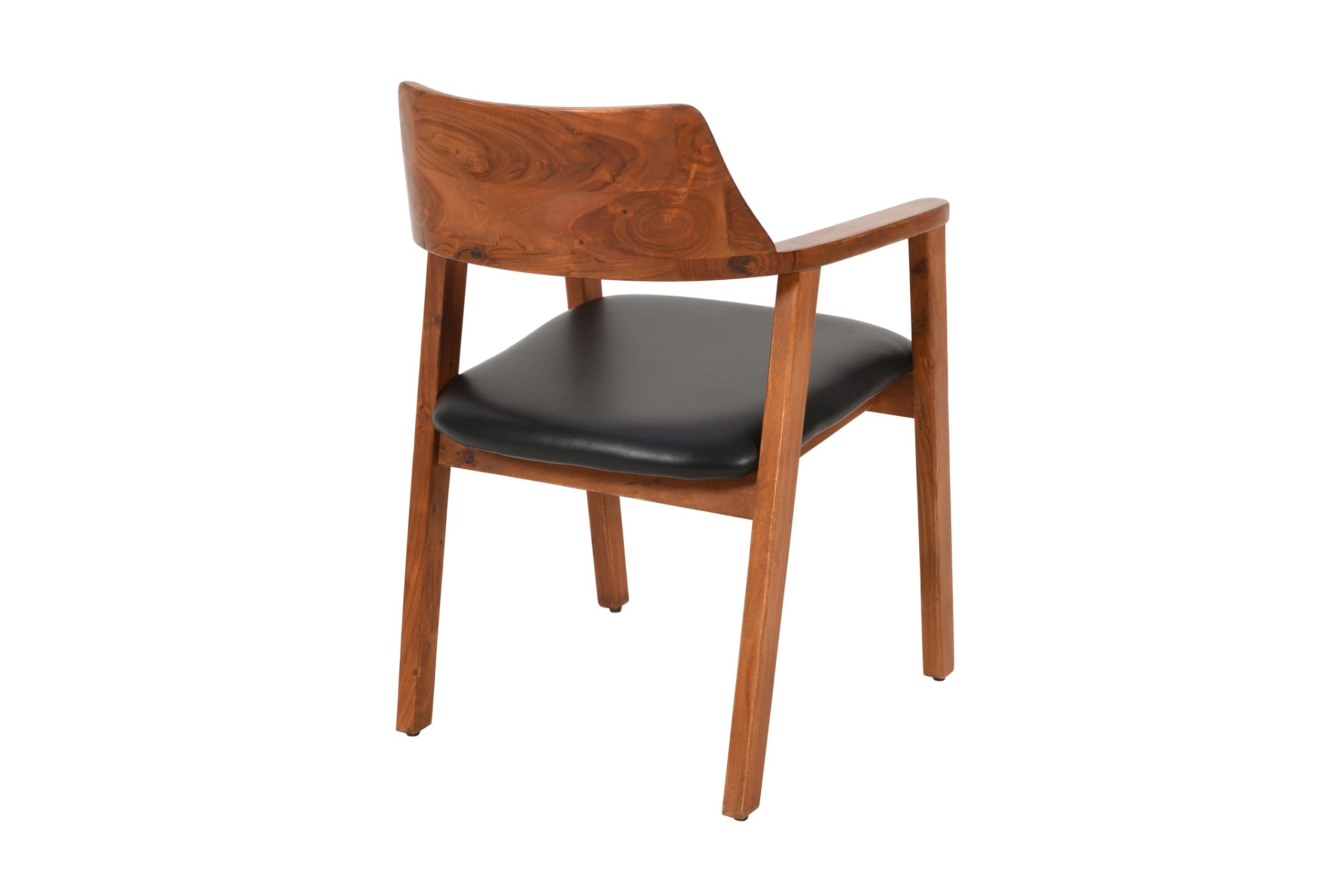 Esszimmerstuhl massive Akazie nussbaum Sitz Echtleder schwarz ANGEL – Bild 6