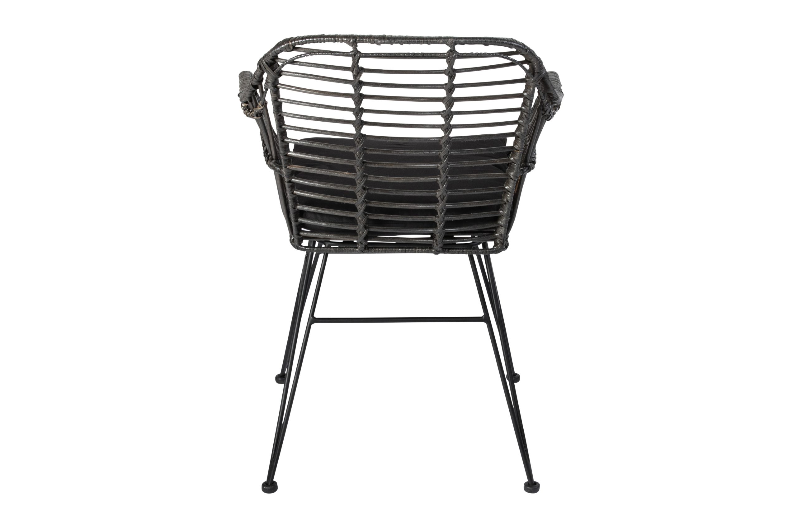 Esszimmerstuhl inkl. Sitzkissen Rattanstuhl anthrazit Metallfüße ANTALYA – Bild 5