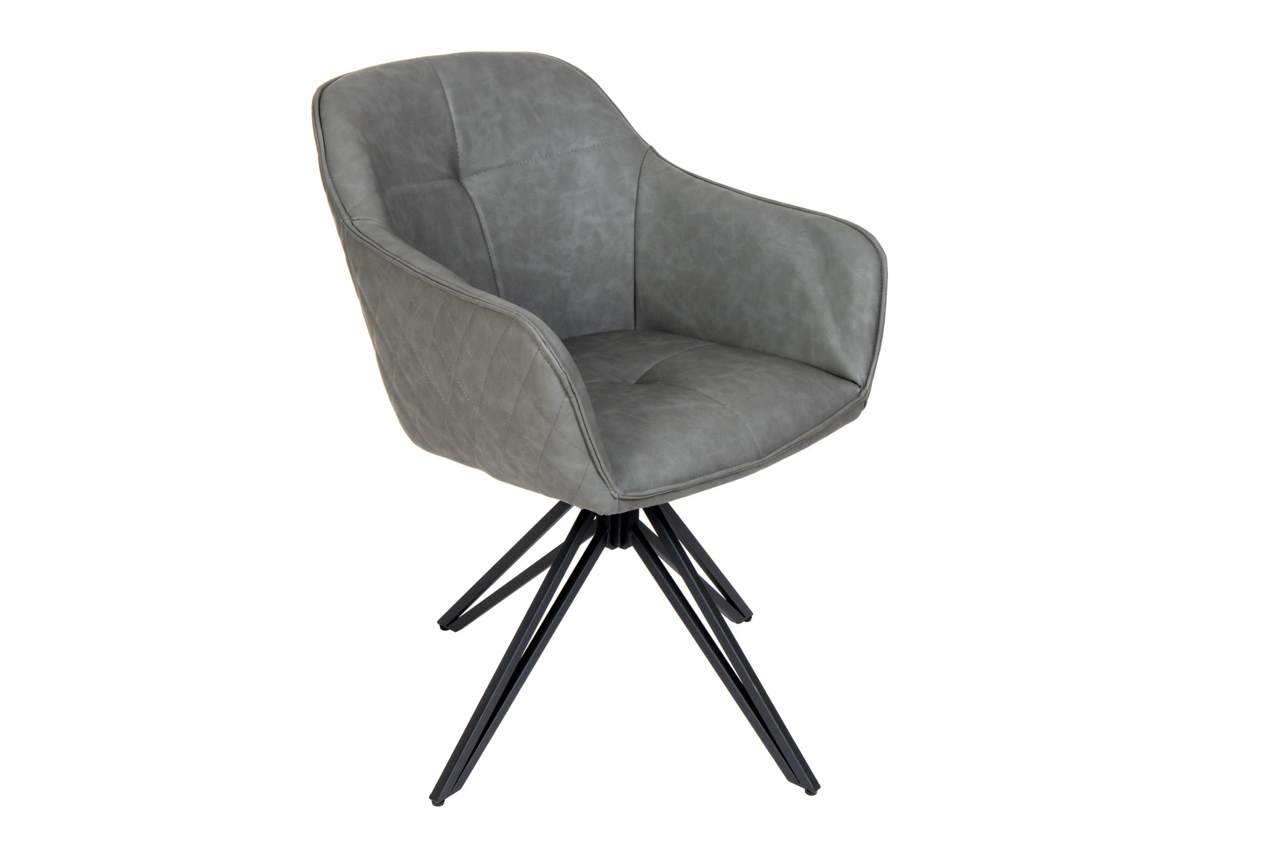 Drehstuhl 180 Grad drehbar Armlehnstuhl anthrazit Metallgestell schwarz ELBE