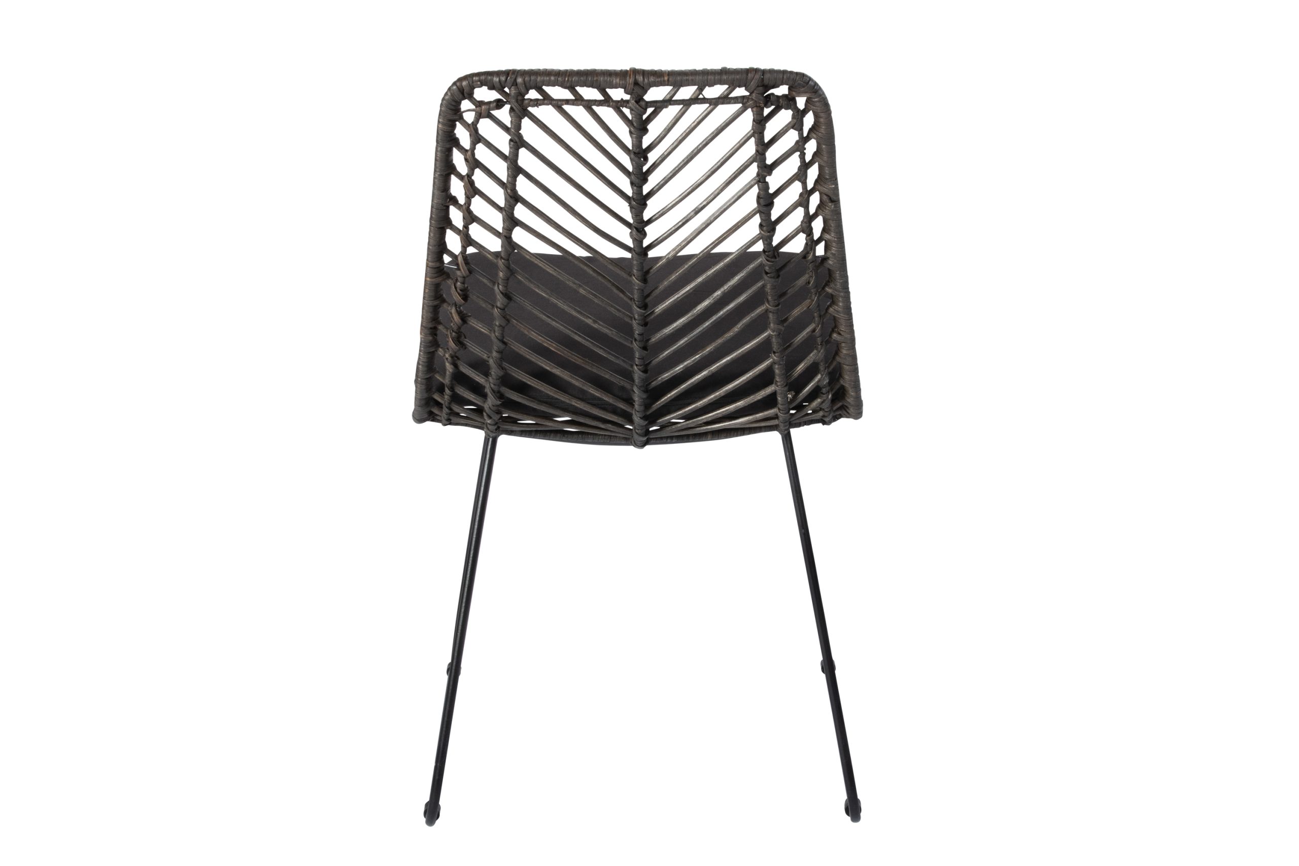 Esszimmerstuhl inkl. Sitzkissen Rattanstuhl anthrazit Metallfüße KAIRO – Bild 5
