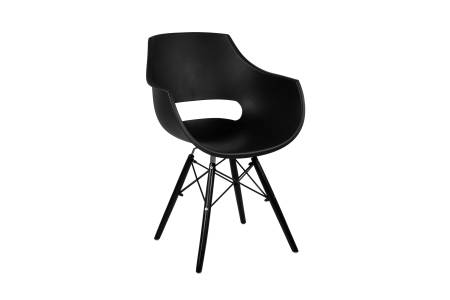 Esszimmerstuhl Schalenstuhl schwarz Holzgestell schwarz LEA