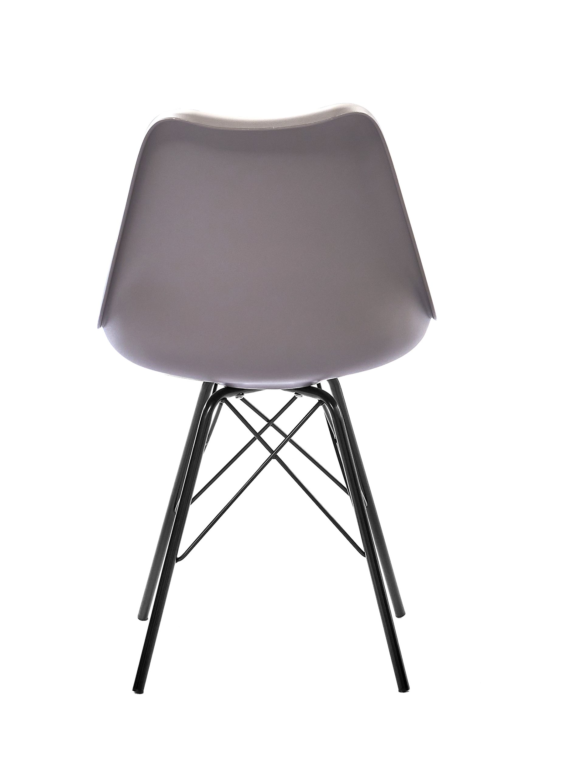 Esszimmerstuhl Schalenstuhl taupe Metallfüße schwarz LEKUES – Bild 5