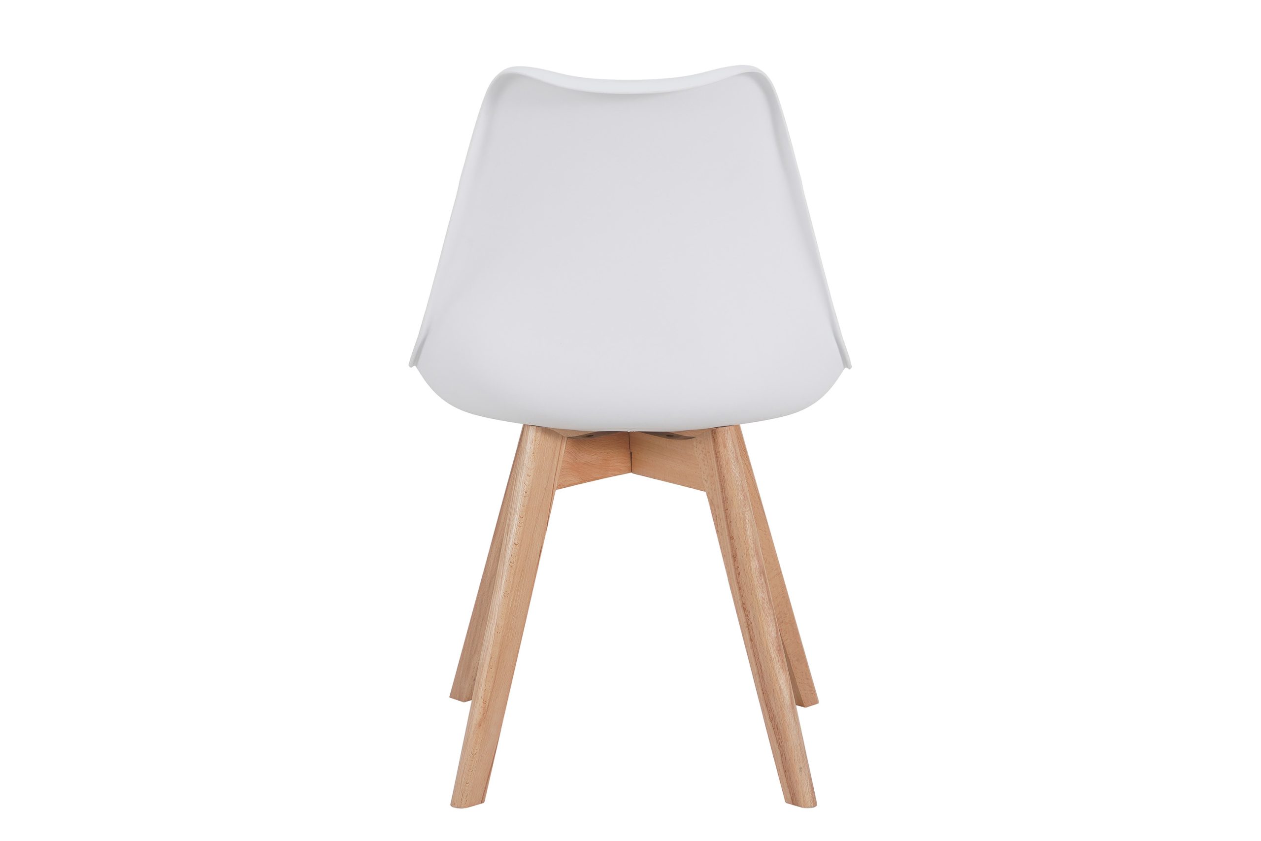 Esszimmerstuhl Weiße Sitzschale & -Polster Kunstleder Stuhlbeine Massivholz Buche LOVELACE – Bild 6