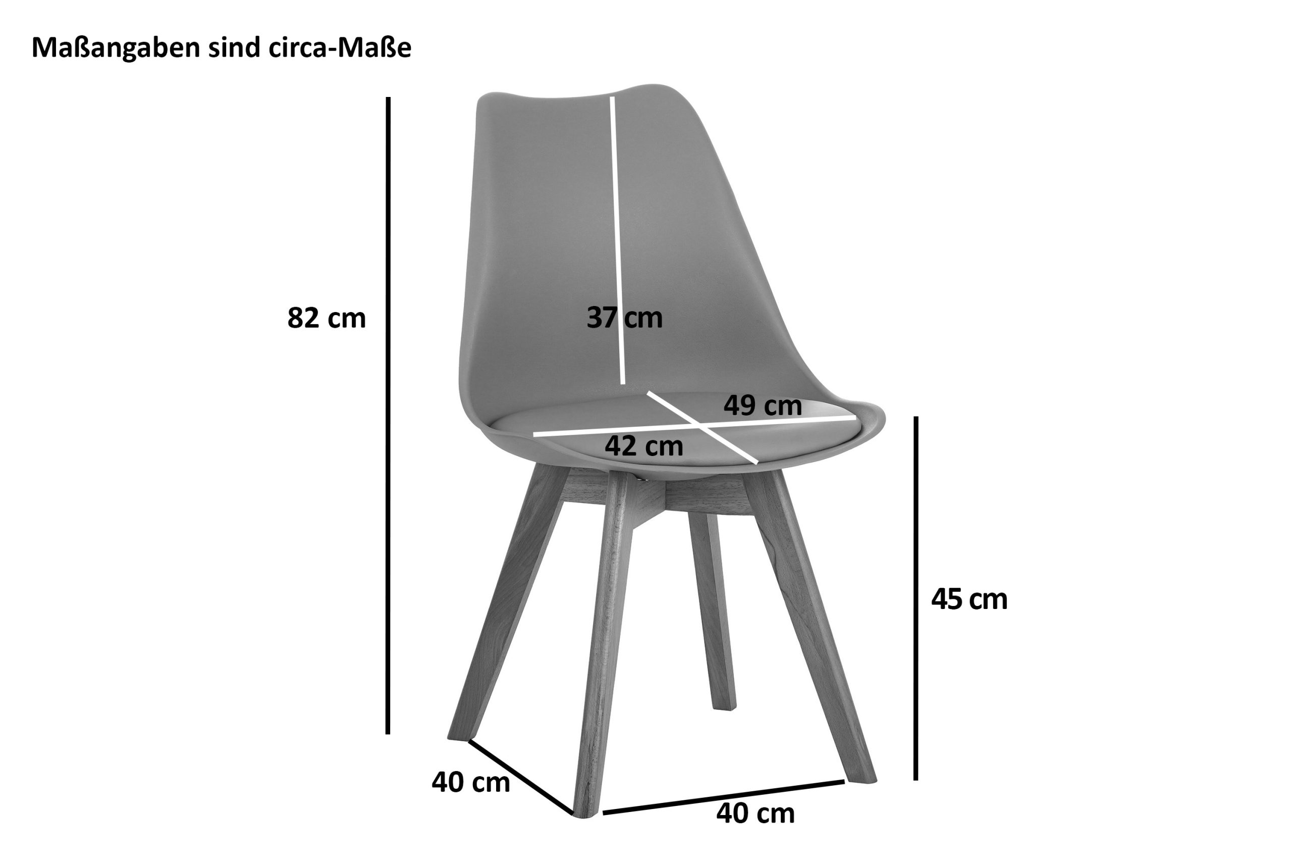 Tischgruppe 7tlg. 200 x 100 cm Baumkante Eiche massiv 6x Schalenstühle Schwarz U-Gestell Schwarz SERRA – Bild 5