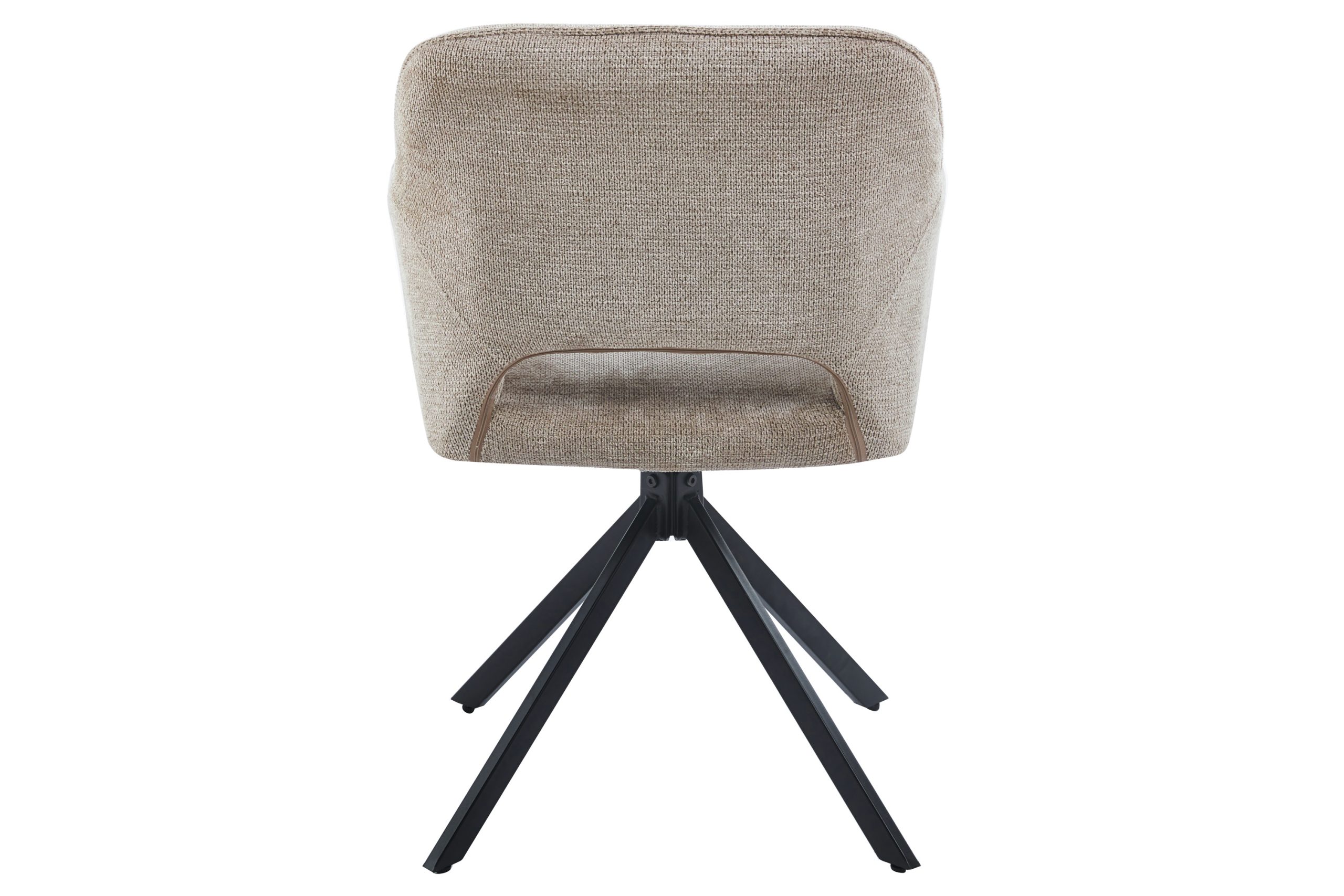 Drehstuhl 360 Grad drehbar Armlehnstuhl Stoffbezug Creme Metallgestell schwarz MILLY – Bild 6