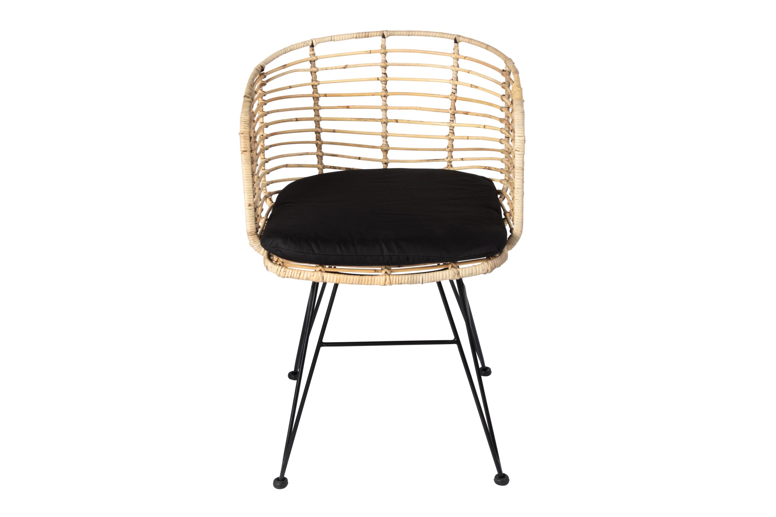 Esszimmerstuhl inkl. Sitzkissen Rattanstuhl natur Metallfüße NAIROBI – Bild 4