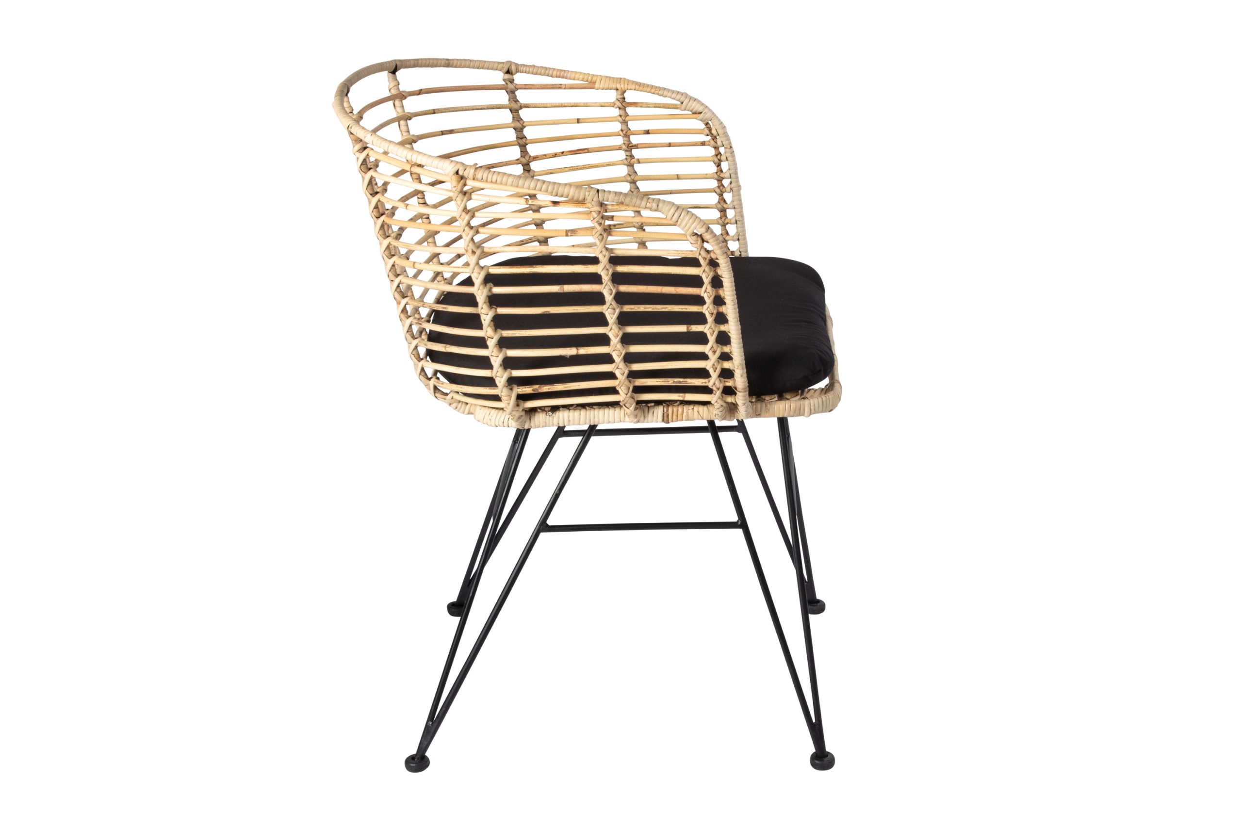 Esszimmerstuhl inkl. Sitzkissen Rattanstuhl natur Metallfüße NAIROBI – Bild 5