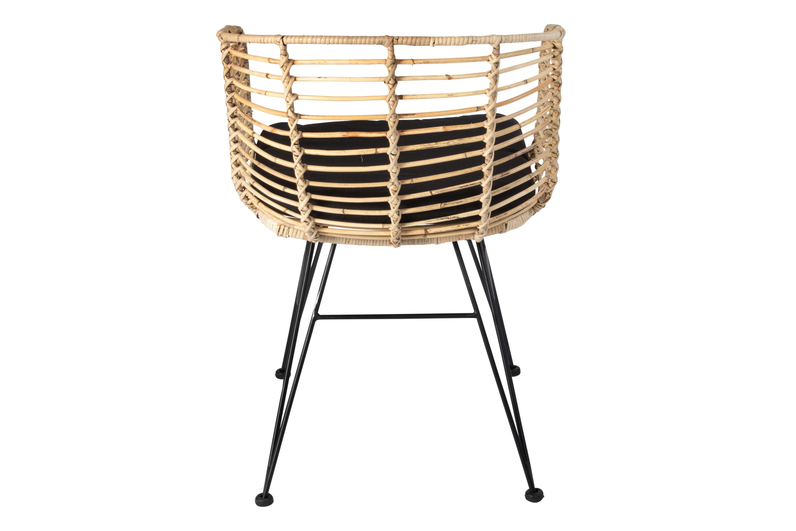 Esszimmerstuhl inkl. Sitzkissen Rattanstuhl natur Metallfüße NAIROBI – Bild 6