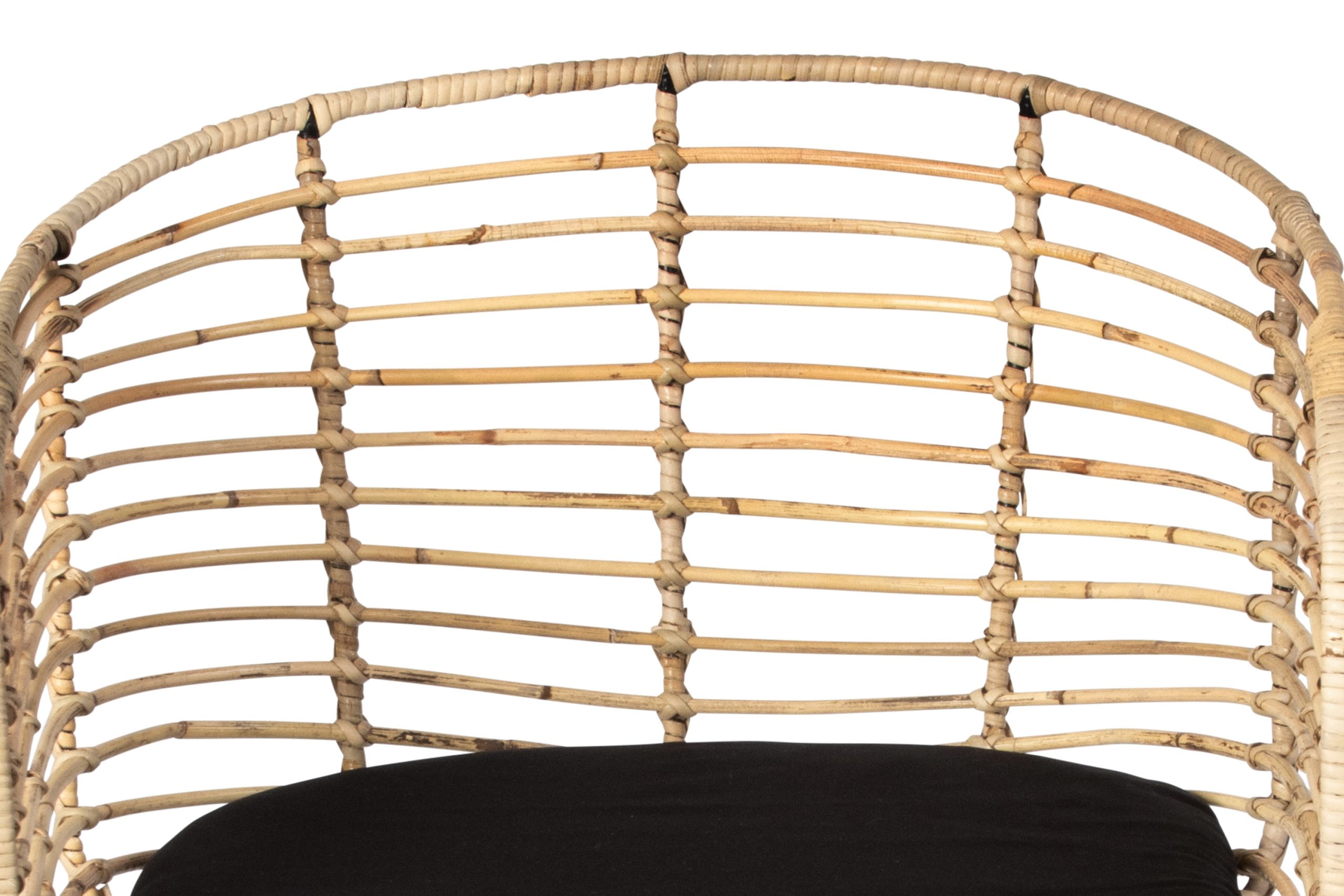 Esszimmerstuhl inkl. Sitzkissen Rattanstuhl natur Metallfüße NAIROBI – Bild 7