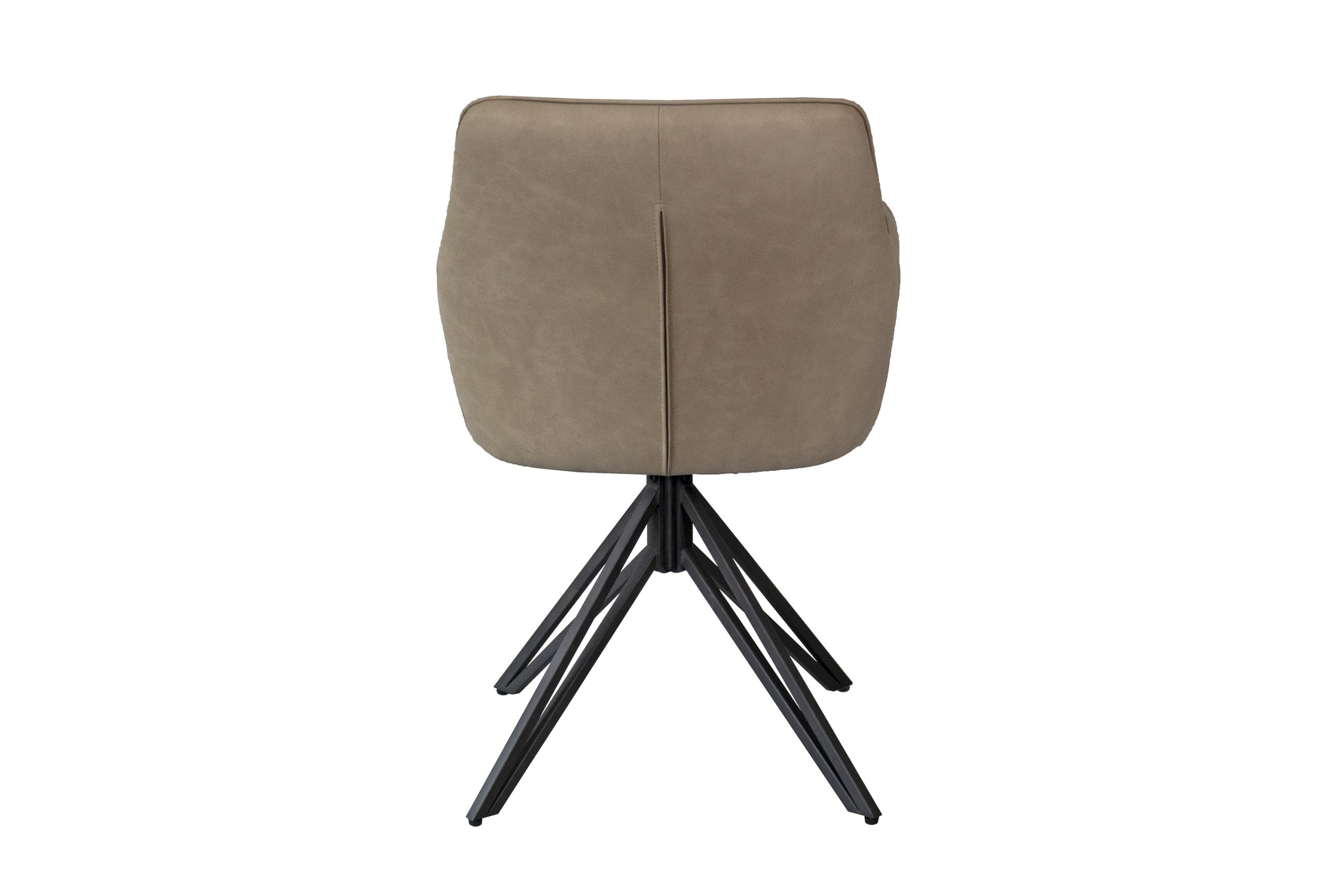 Drehstuhl 180 Grad drehbar Armlehnstuhl taupe Metallgestell schwarz PITT – Bild 6