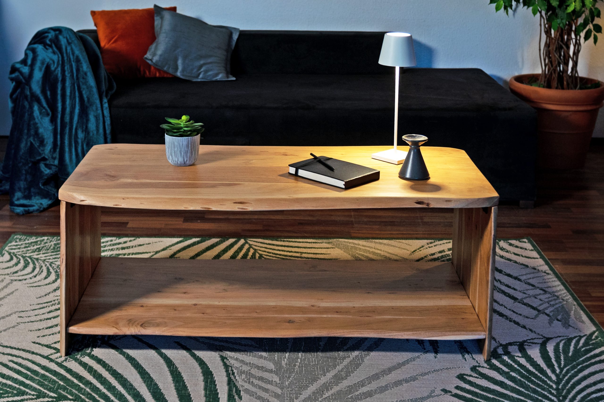 Couchtisch Baumkante Akazie natur 115 x 55 cm Massivholz-Sofatisch ADA – Bild 4