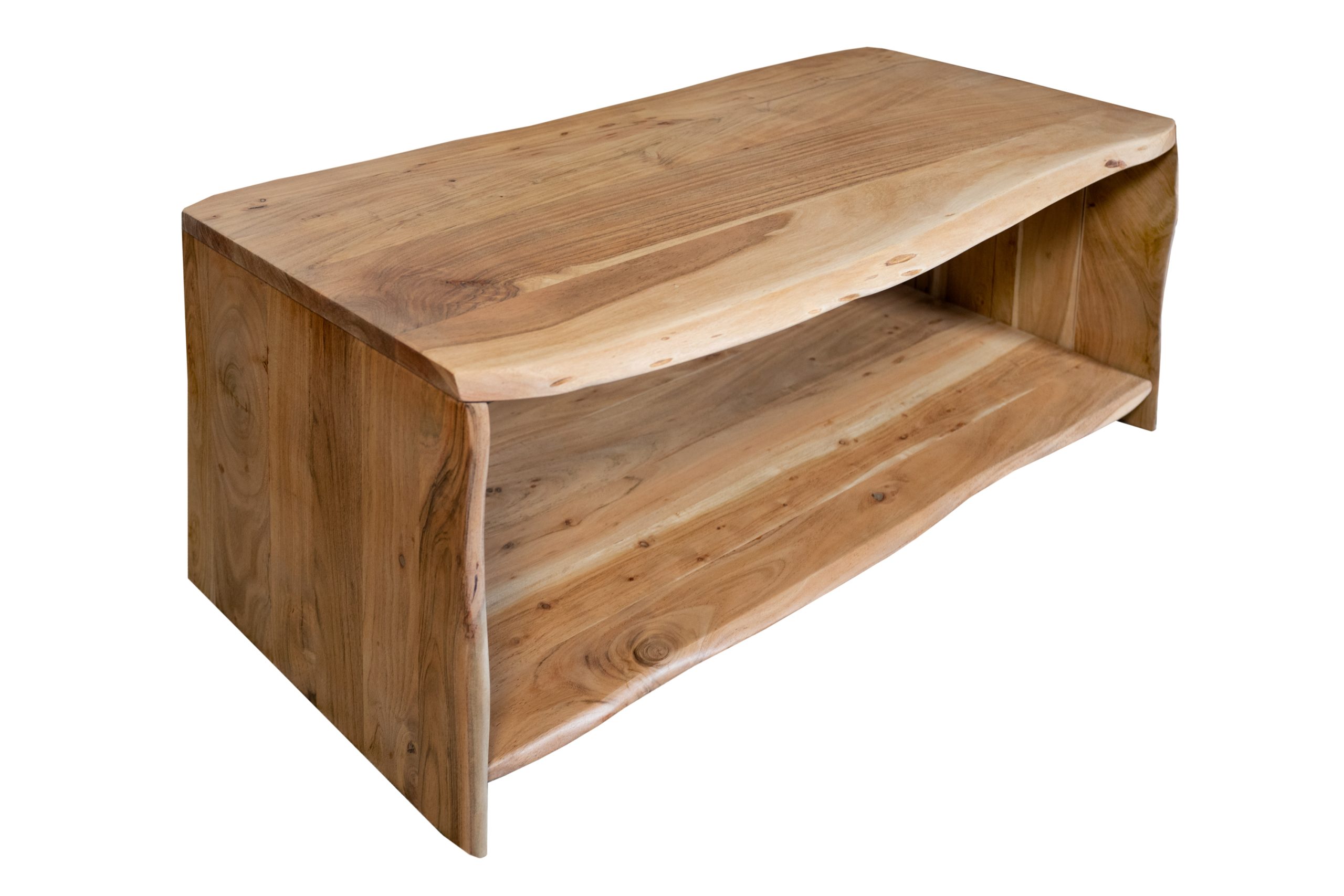 Couchtisch Baumkante Akazie natur 115 x 55 cm Massivholz-Sofatisch ADA – Bild 8