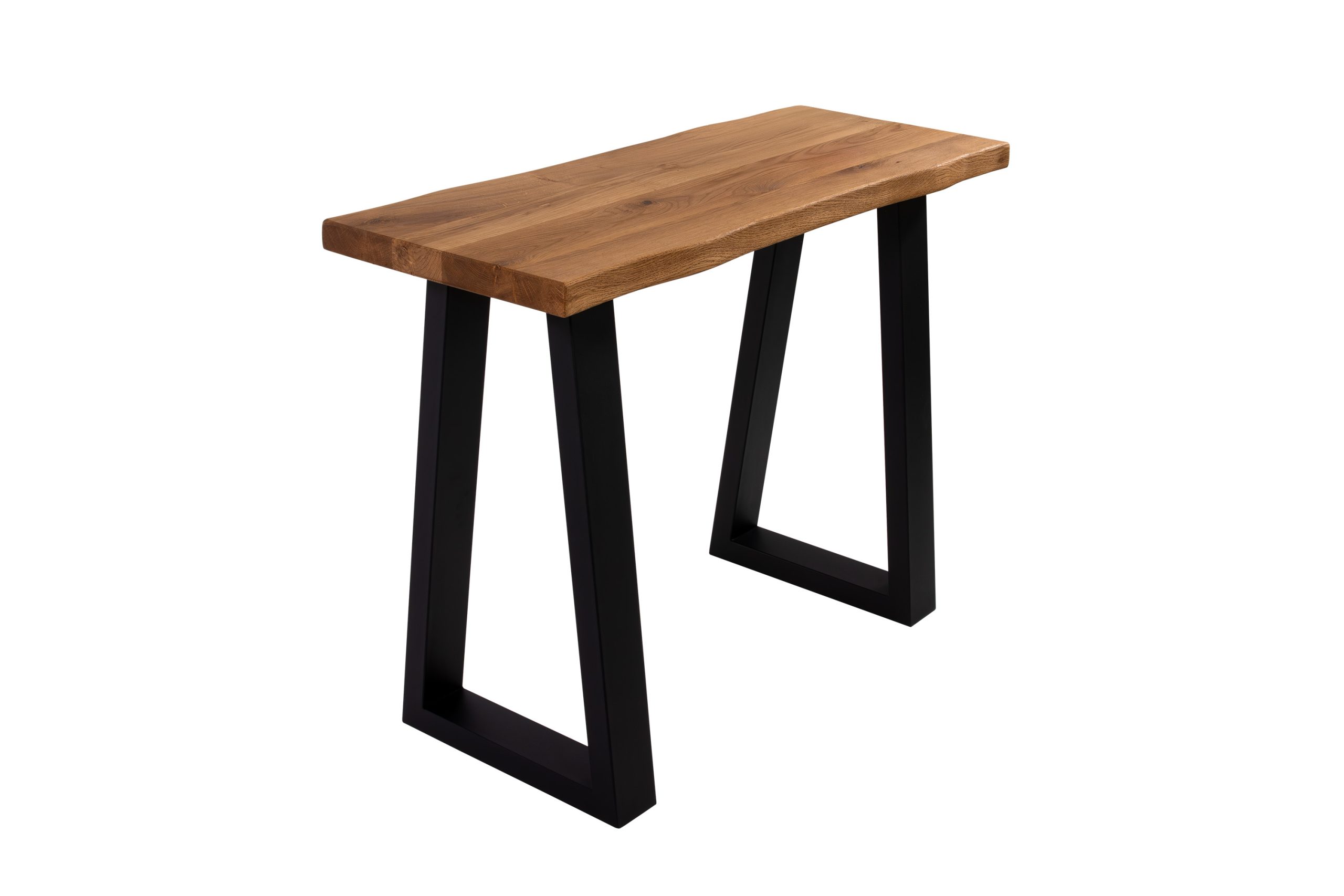 Konsolentisch 100 x 40 cm Wildeiche Trapez Metallgestell Flurtisch Ablage Gerda – Bild 3