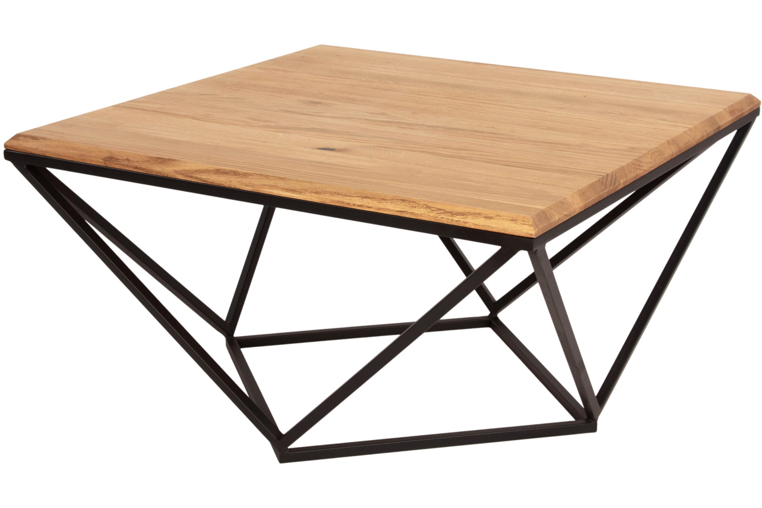 Couchtisch 75 x 75 cm Wildeiche Sofatisch Ablage Saskia – Bild 3