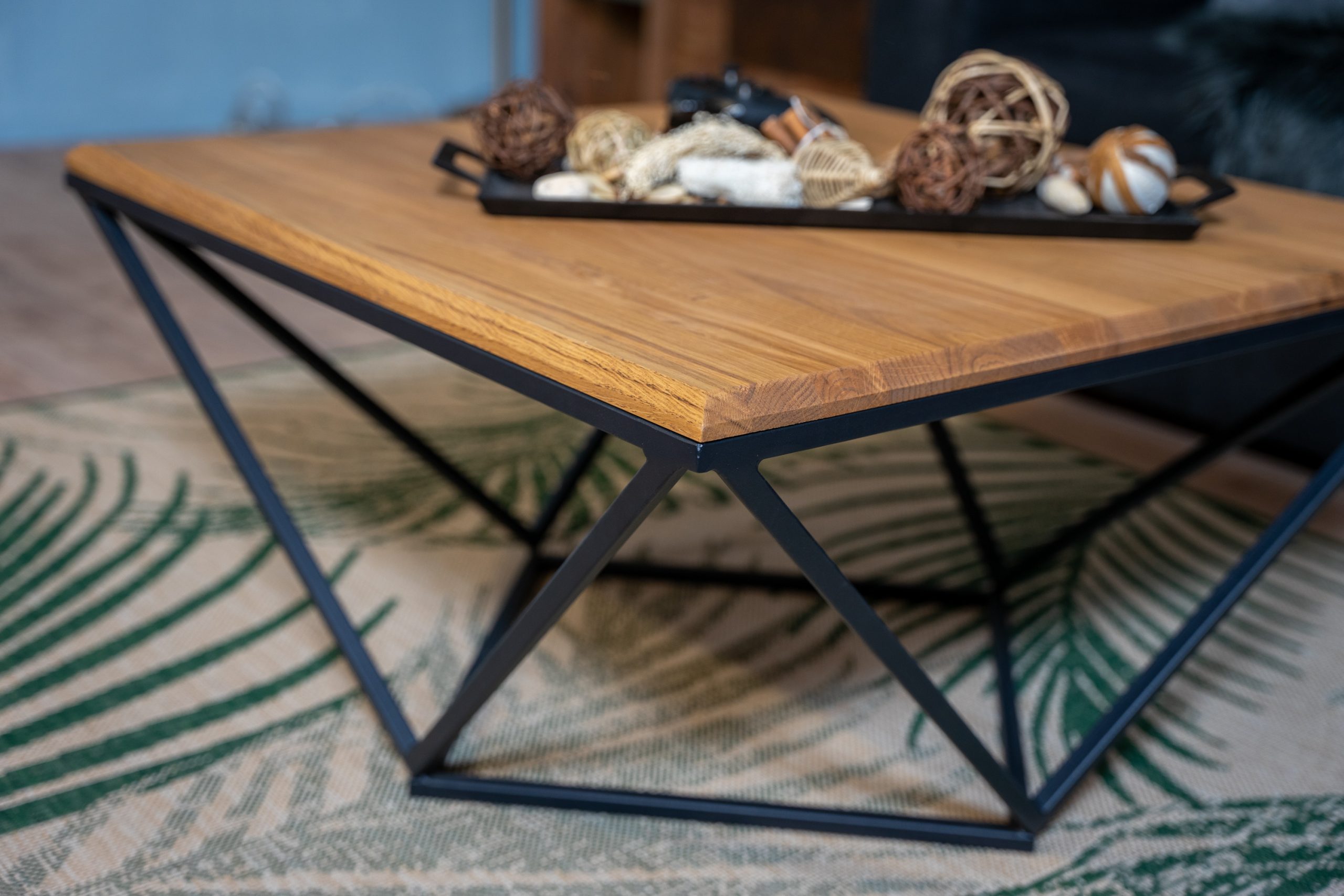 Couchtisch 75 x 75 cm Wildeiche Sofatisch Ablage Saskia – Bild 6