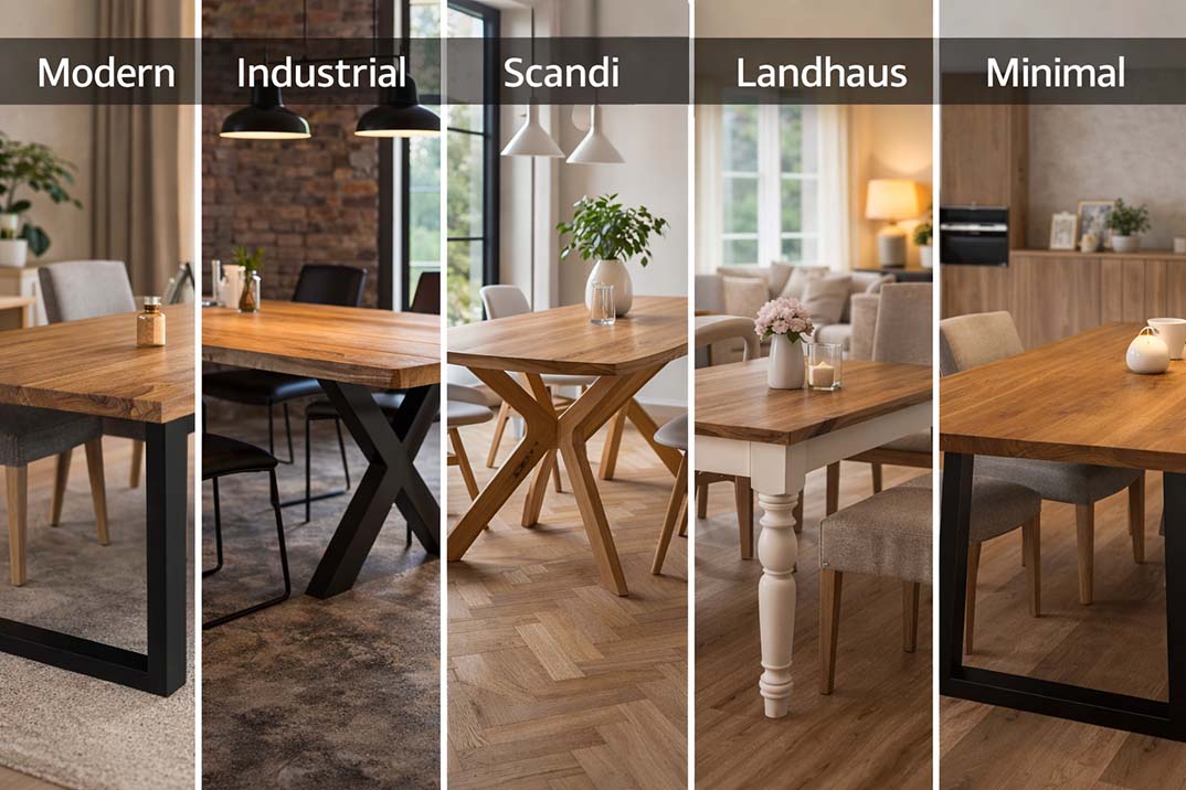 Esstisch und Einrichtungsstil solletn zusammenpassen