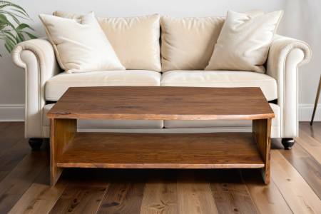 Couchtisch Akazienholz massiv nussbaum Beistelltisch 120 x 60 x 40 cm DAHLIA II