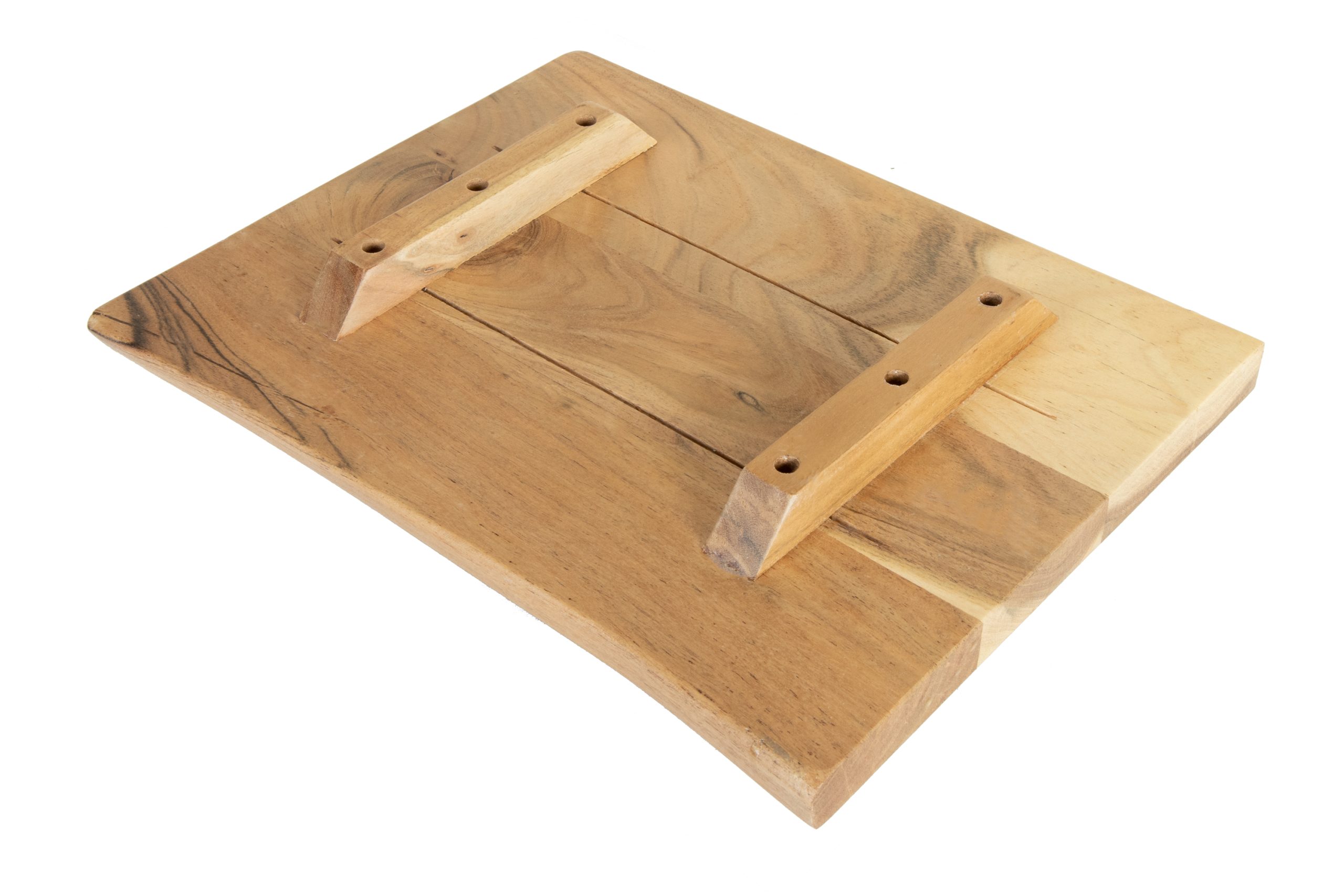 Holzplatte Akazienholz natur massiv 40x30 cm Holzbrett einseitige Baumkante ARYA – Bild 4